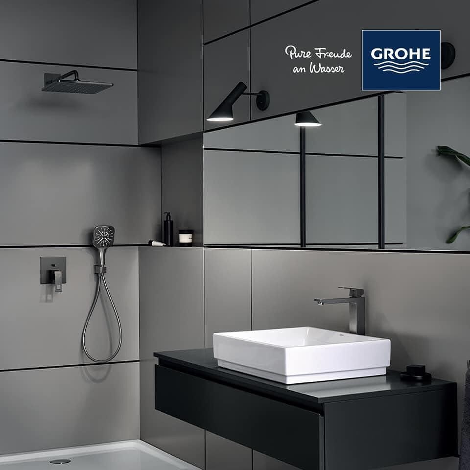 GROHE｜Rainshower SmartActive Cube 三段式方形蓮蓬頭（石墨黑）26582AL0