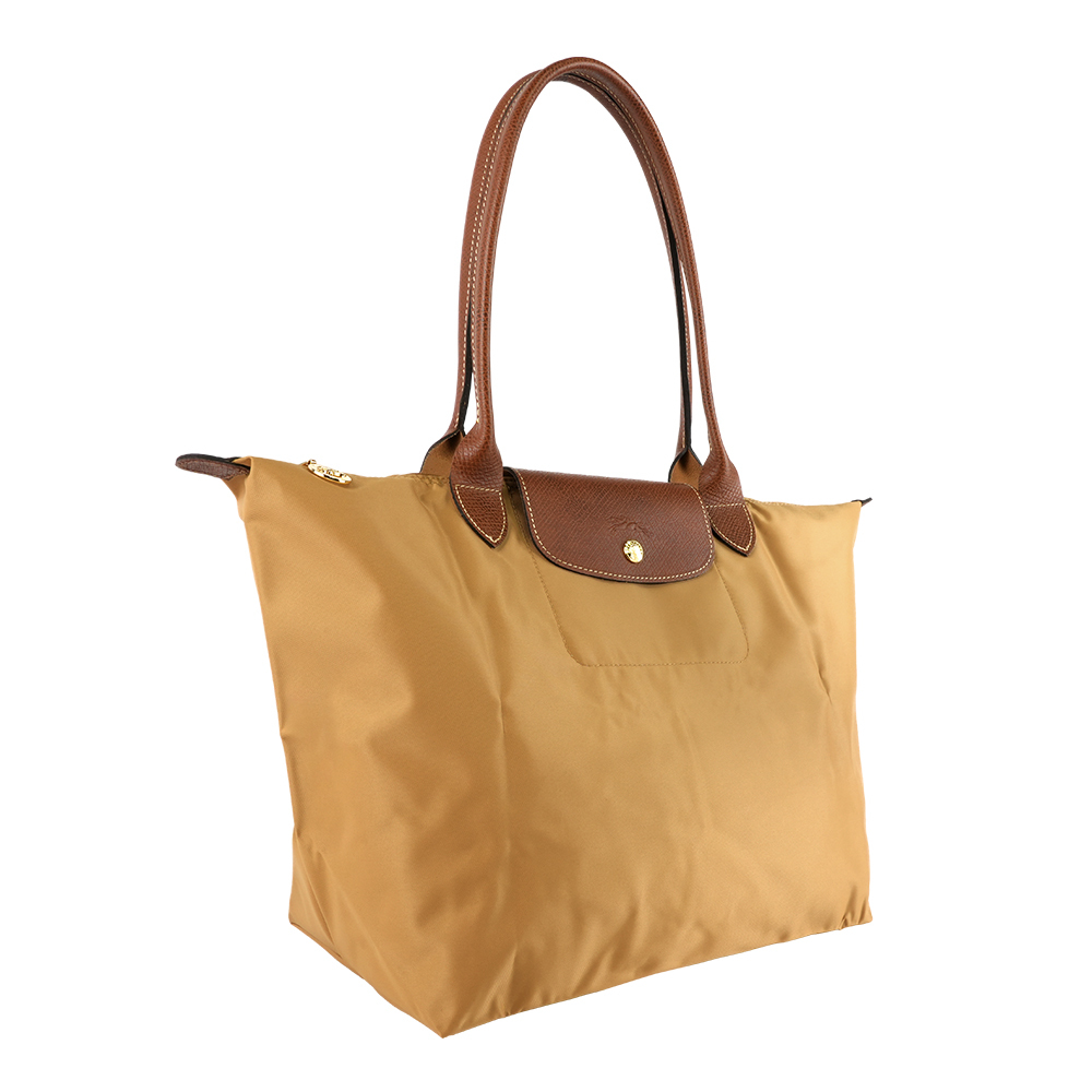 【Longchamp】L號長把LE PLIAGE摺疊水餃包(鹿褐色)