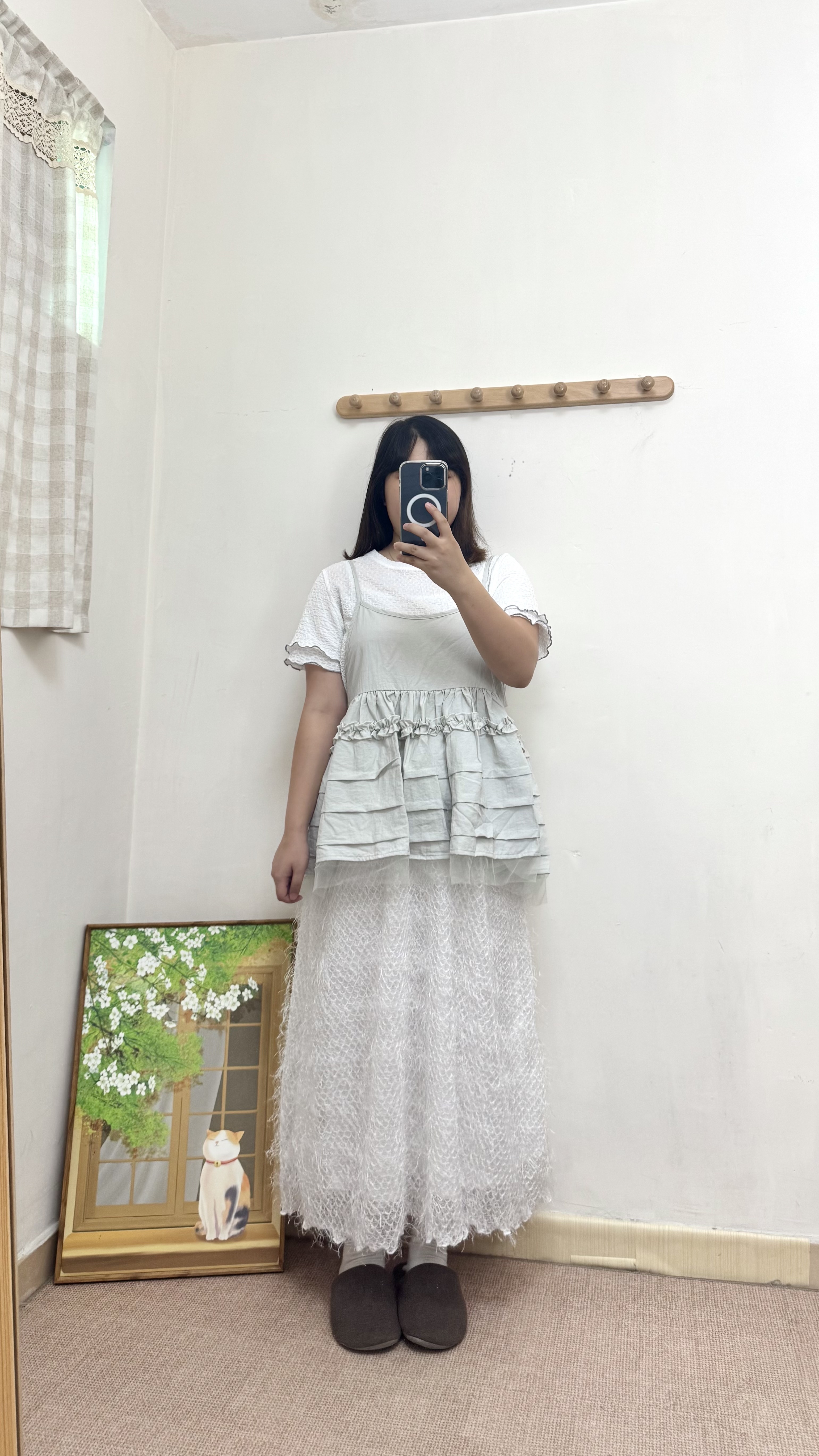 🪽羽毛格紋半身裙