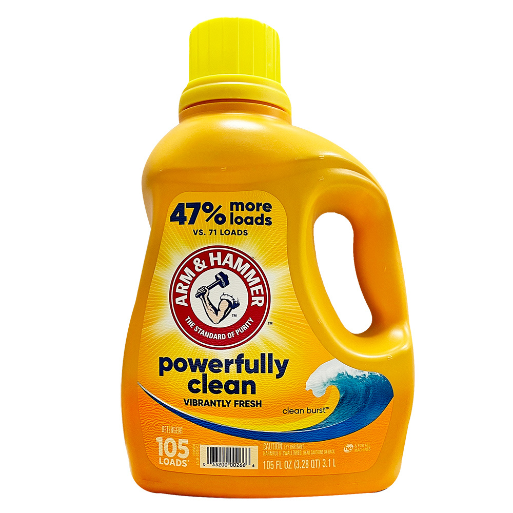 美國原裝進口【Arm&Hammer】強效濃縮洗衣精(添加小蘇打)3.1L/105oz