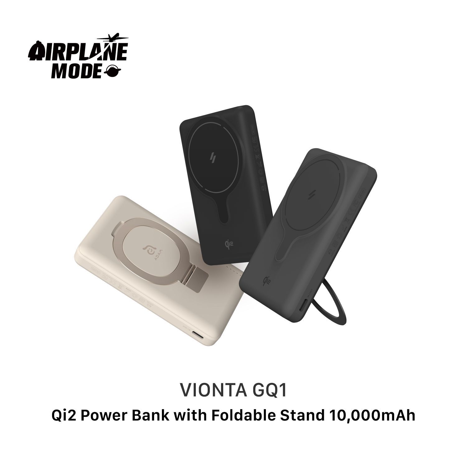 VIONTA GQ1 Qi2 Power Bank with Foldable Stand