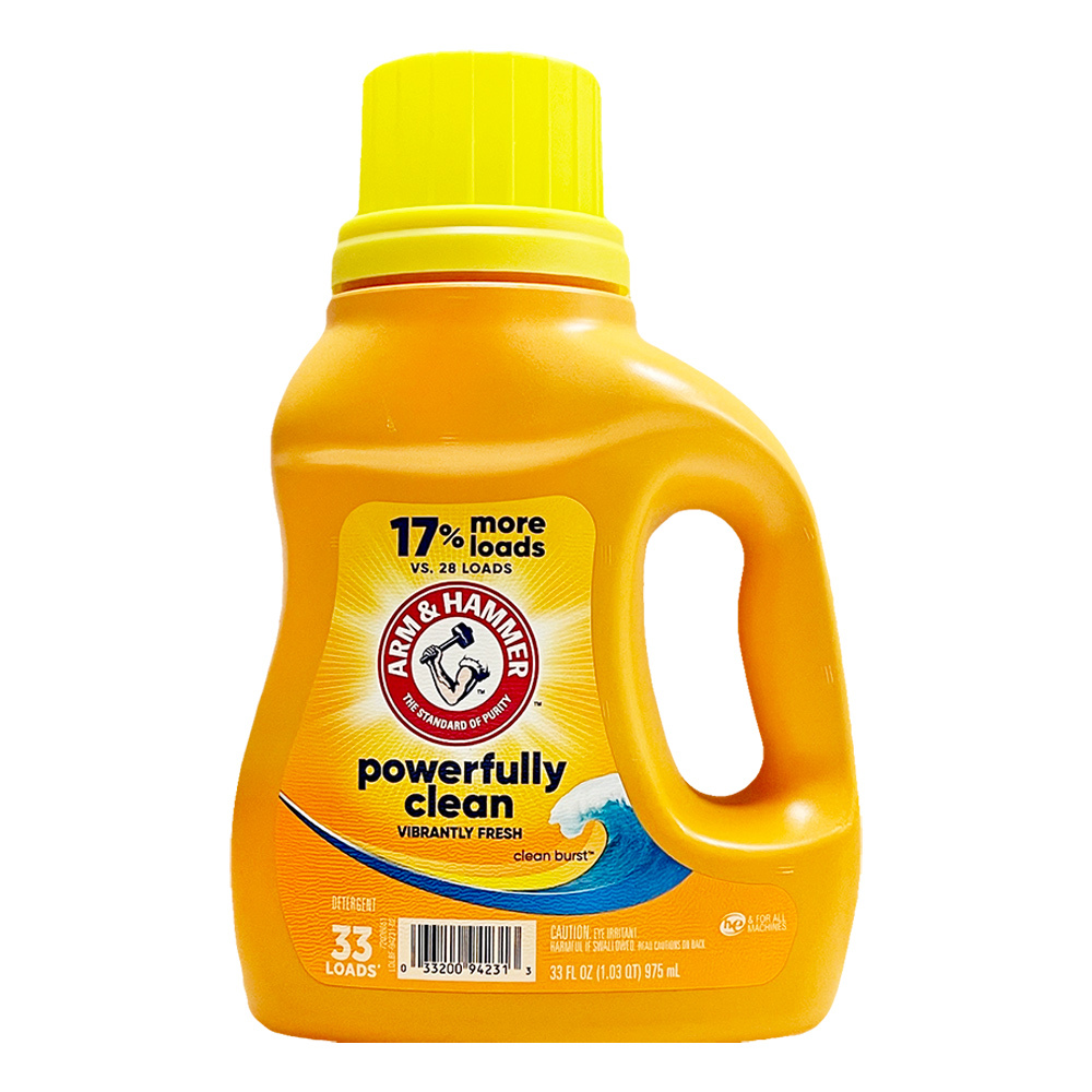 美國原裝進口【Arm&Hammer】強效濃縮洗衣精(添加小蘇打)975ml/33oz