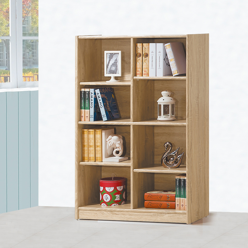 泰尼2.7尺開放式8格書櫃/收納櫃