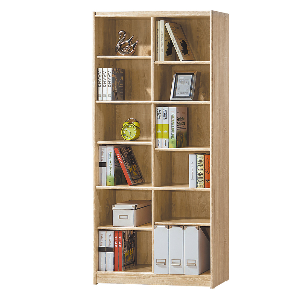 泰尼2.7尺開放式12格書櫃/收納櫃