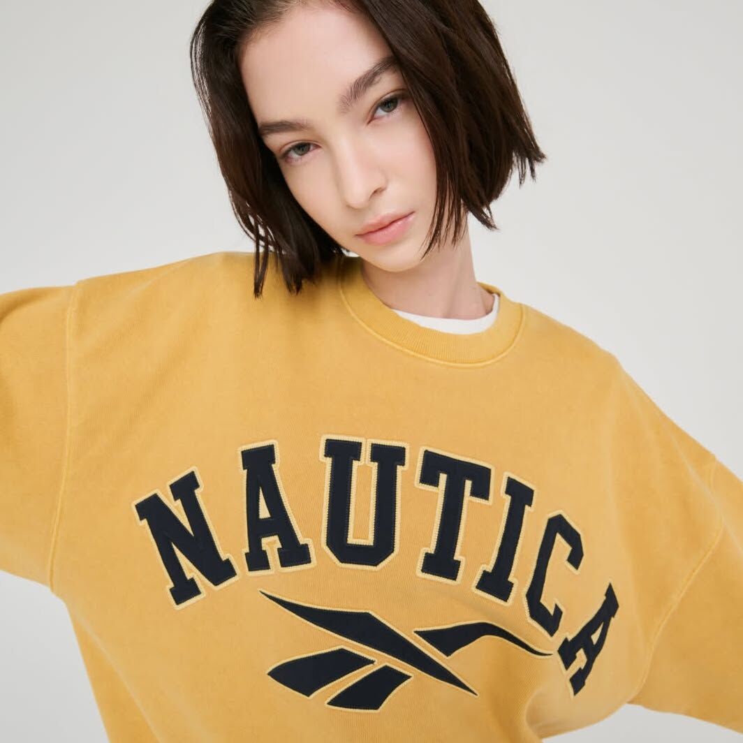 2025秋冬聯名🇯🇵 REEBOK X NAUTICA 水洗 染色 重磅抓絨 大學T 長袖 / 預購