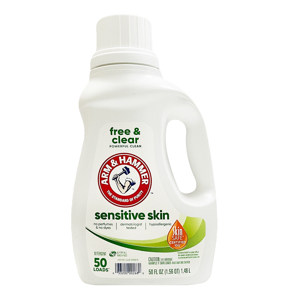 美國原裝進口【Arm&Hammer】強效濃縮洗衣精(敏感肌配方)1.48L/50oz