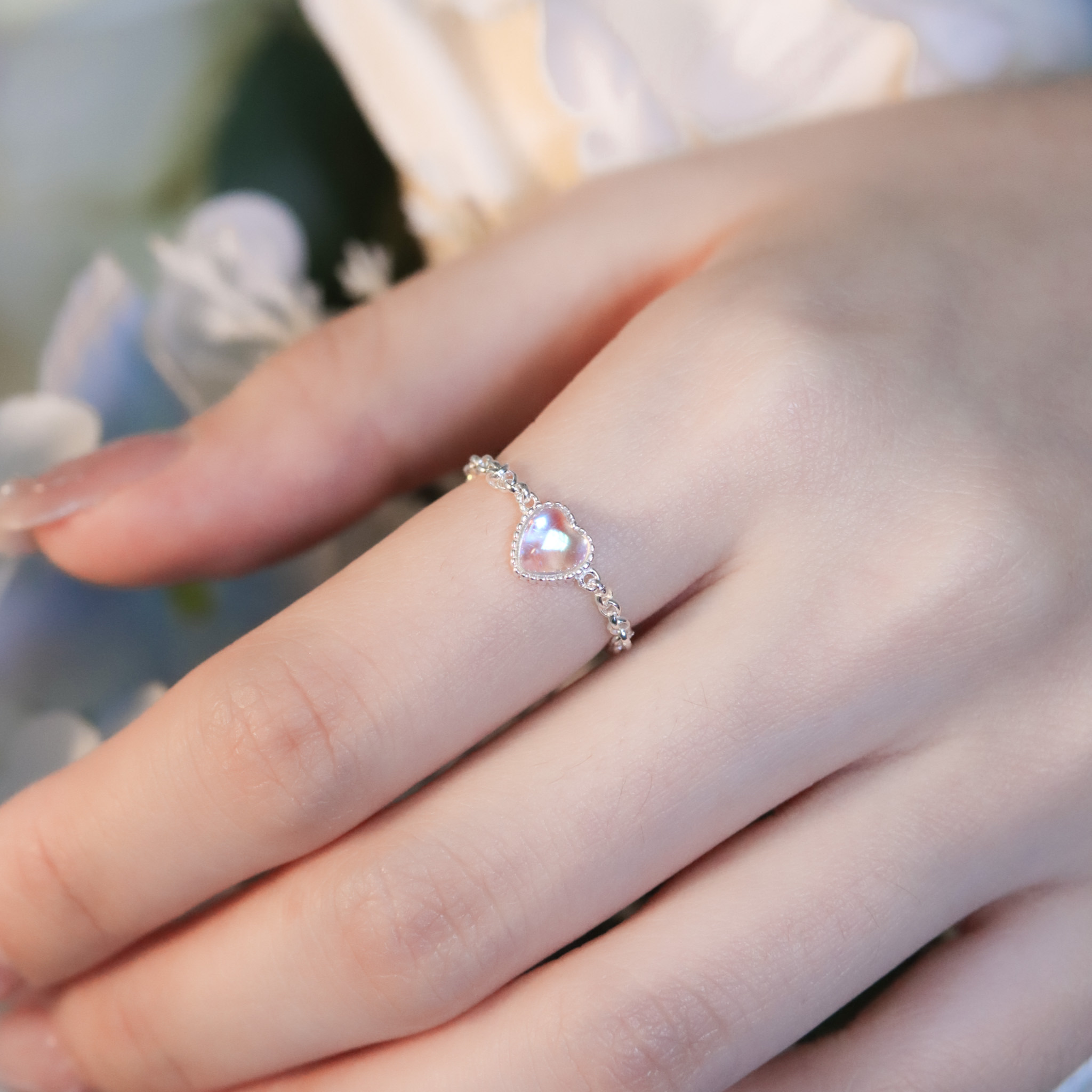 | 925銀・琉璃 |漫藍清晰心意戒指鏈 | RI0941 |