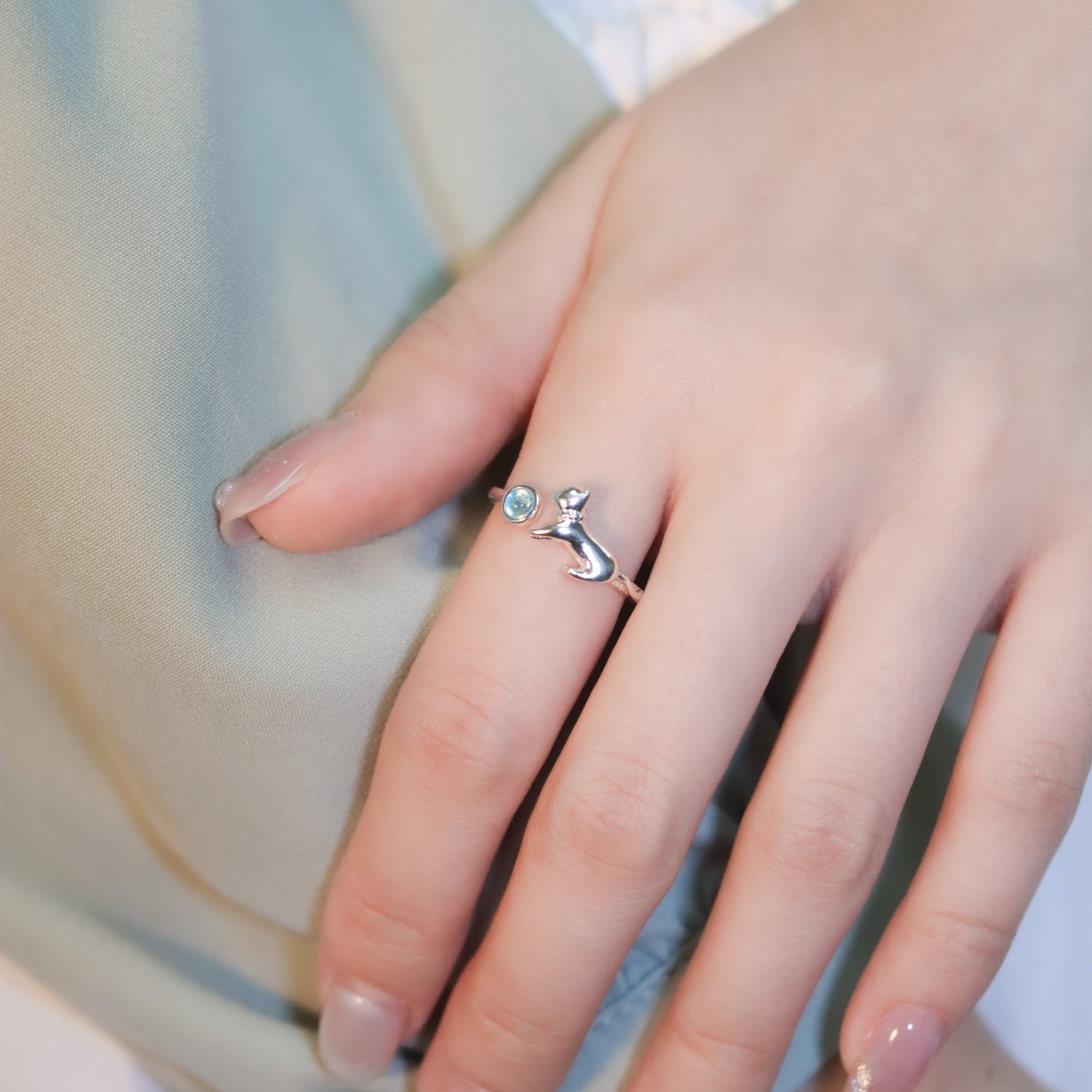 | 925銀・琉璃 |漫藍喵趣戒指 | RI0933 |