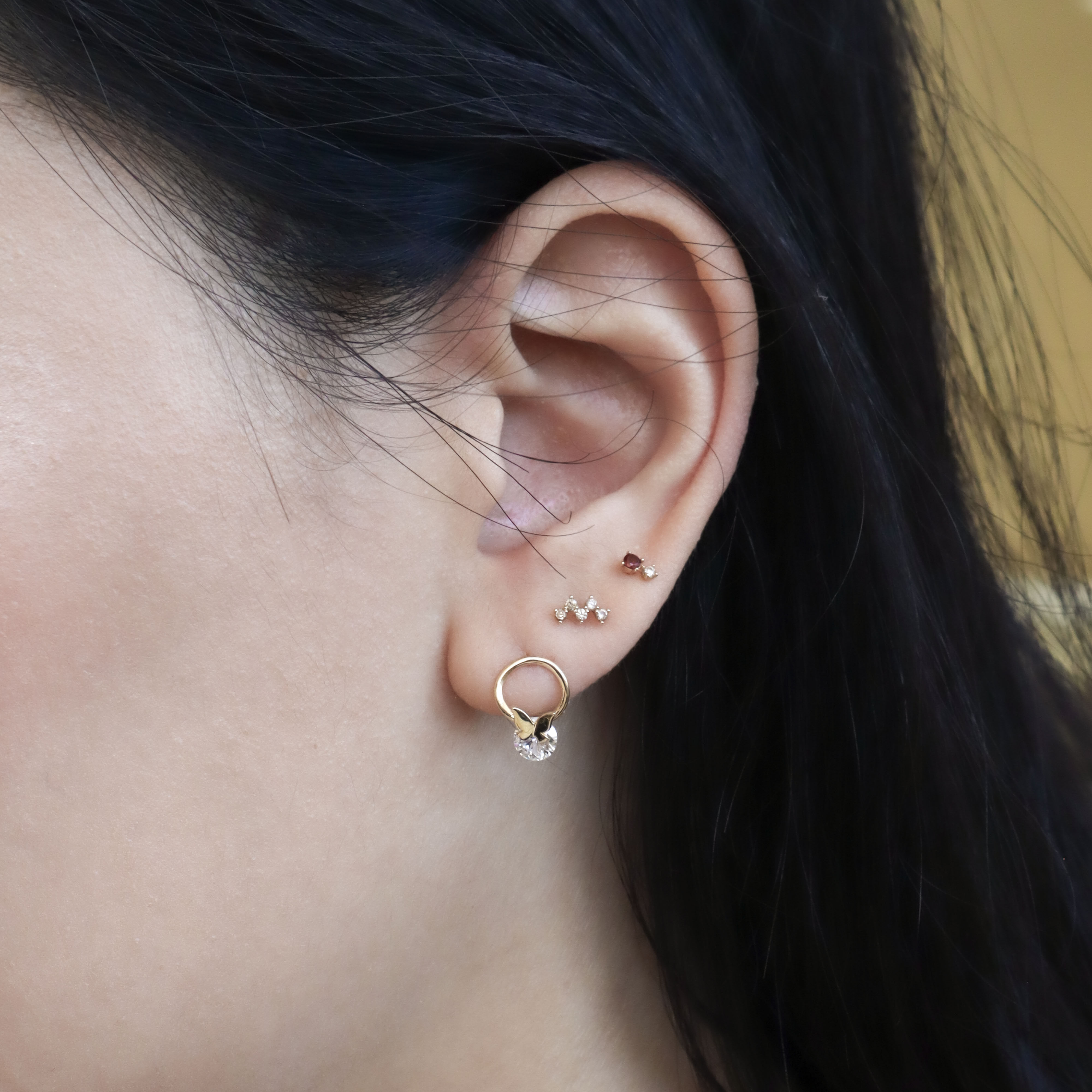 10K/蝴蝶圓舞曲閃鑽耳環