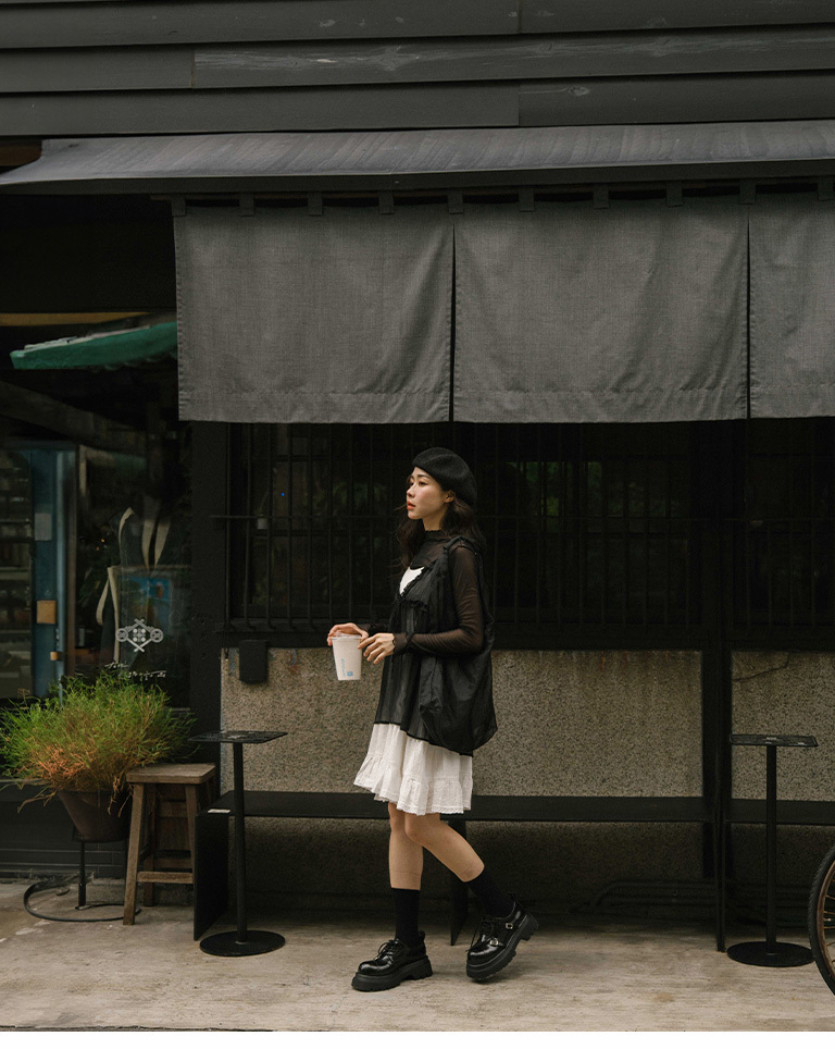 Saturated color ruffled sheer top, seven colors for sale【01099100】in stock+pre-order