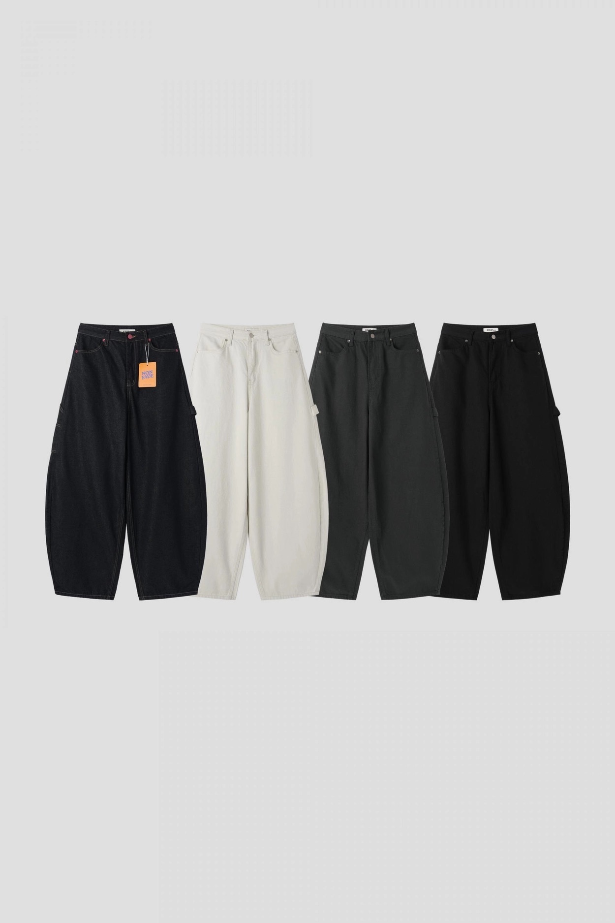 【優惠價預訂】25FW人氣批發款！韓國後愛心口袋彎刀褲（4色）