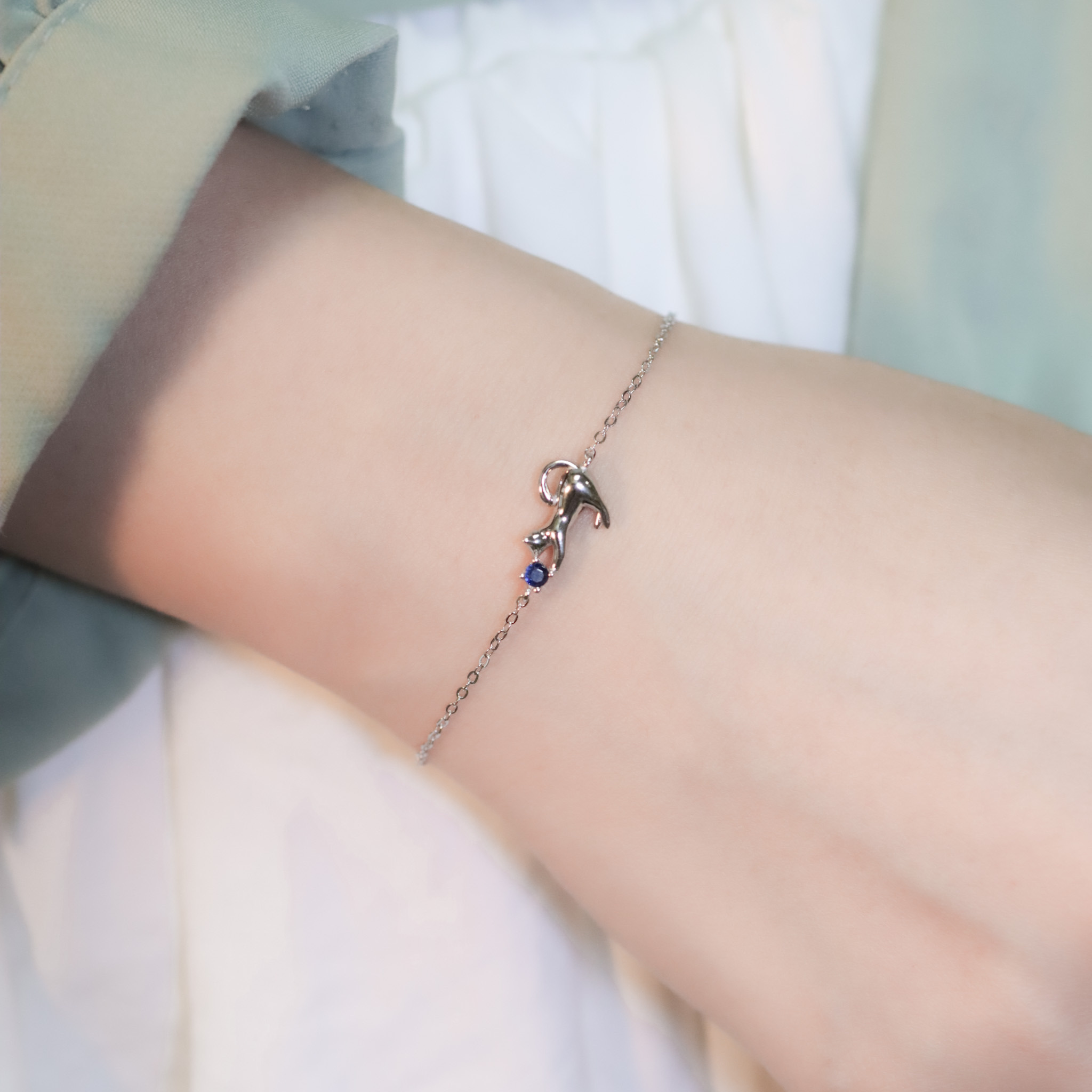 | 925銀丨喵趣小懶腰手鏈  | BR1404 |