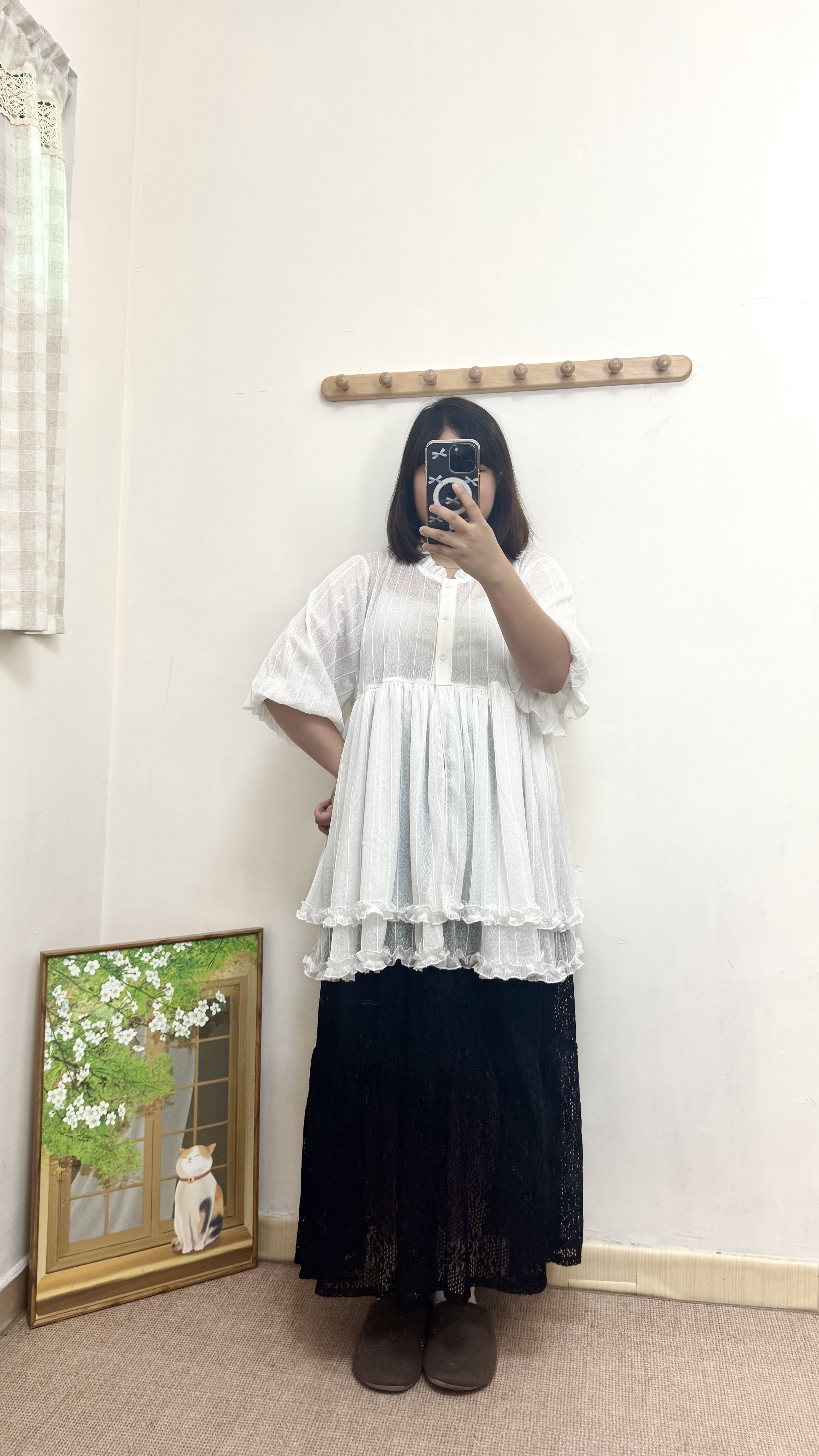 New colour ！雛菊網紋半身裙