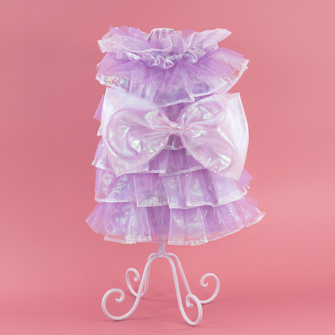 Purple Tiered Wedding Gown