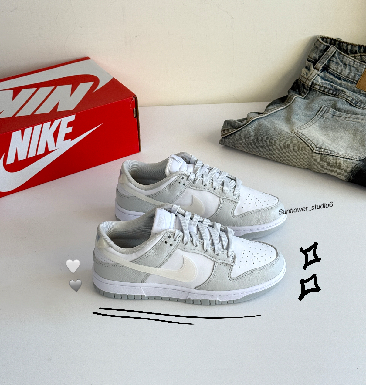 Nike Dunk Low 灰白色 淺灰色 珠光色 荔枝皮 皮革 女款 HJ5787-001/預購