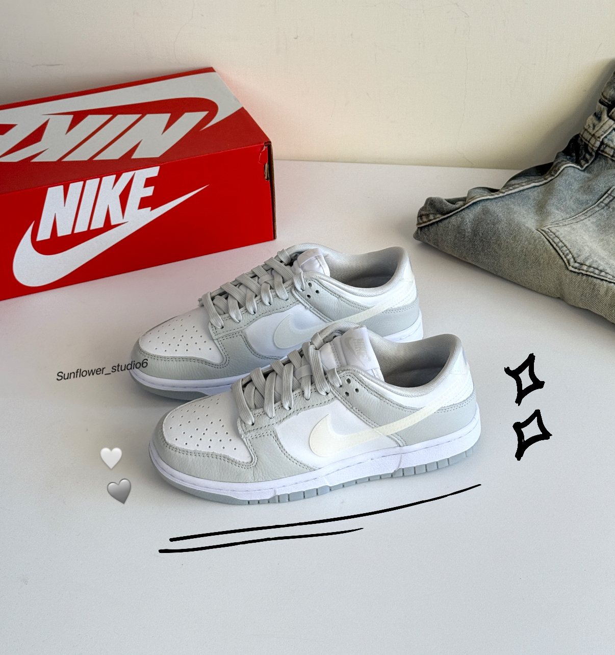 Nike Dunk Low 灰白色 淺灰色 珠光色 荔枝皮 皮革 女款 HJ5787-001/預購