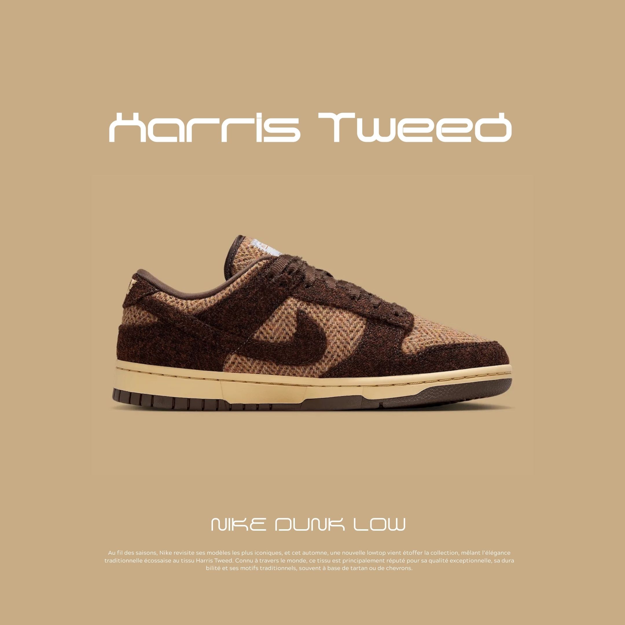 NICEDAY 代購 Harris Tweed x Nike Dunk Low 手工 編織 羊毛 格紋 棕色 卡其 聯名 IO0052-200