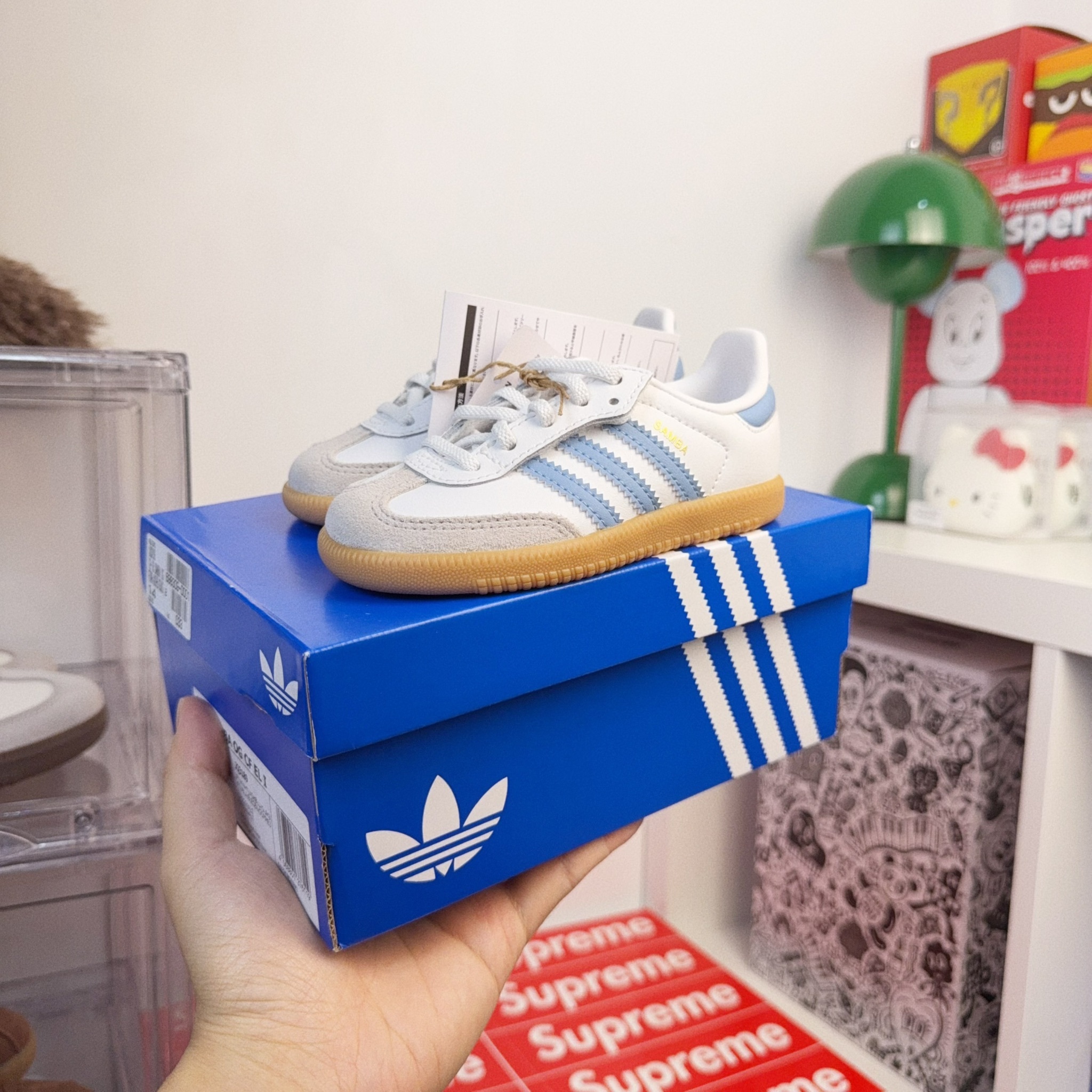 Adidas Originals Samba CF 日本限定 寶寶藍 白色 魔鬼氈 小童 中童 童鞋 JQ3189 JQ2828