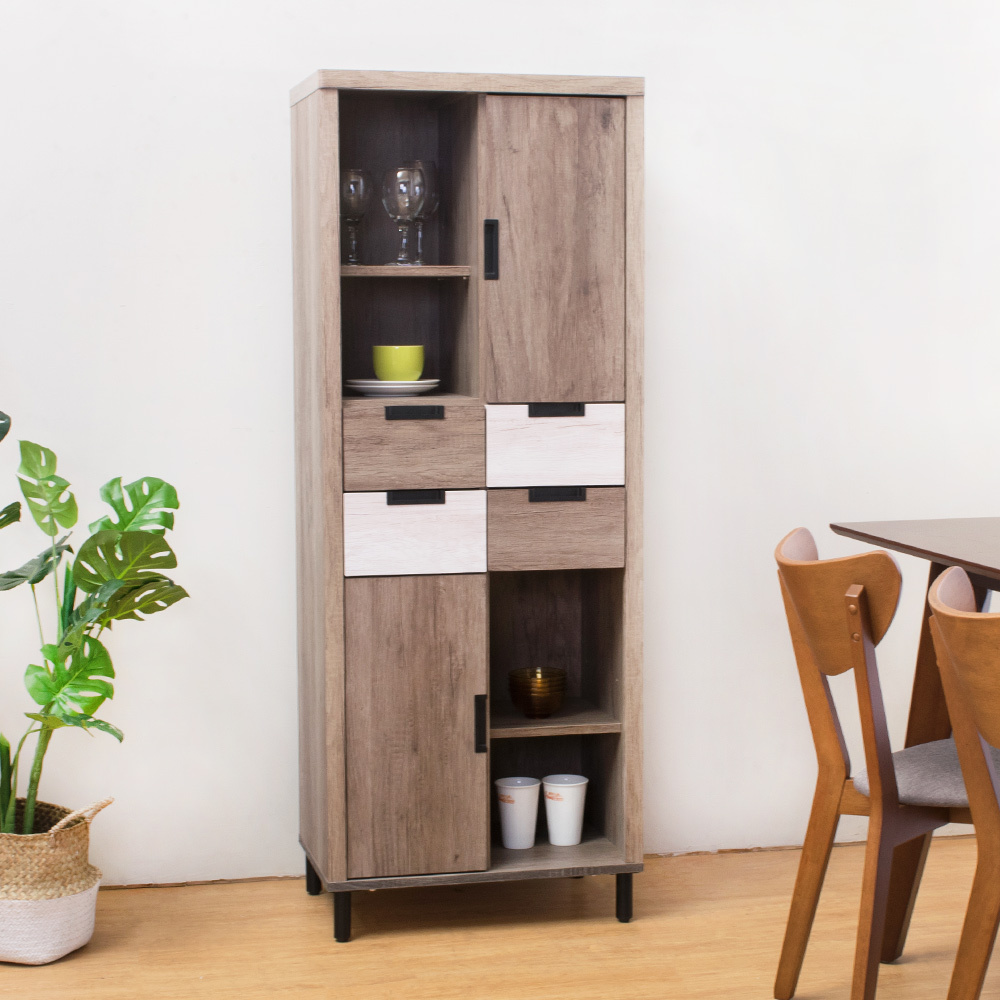 拜爾思2尺工業風展示收納櫃