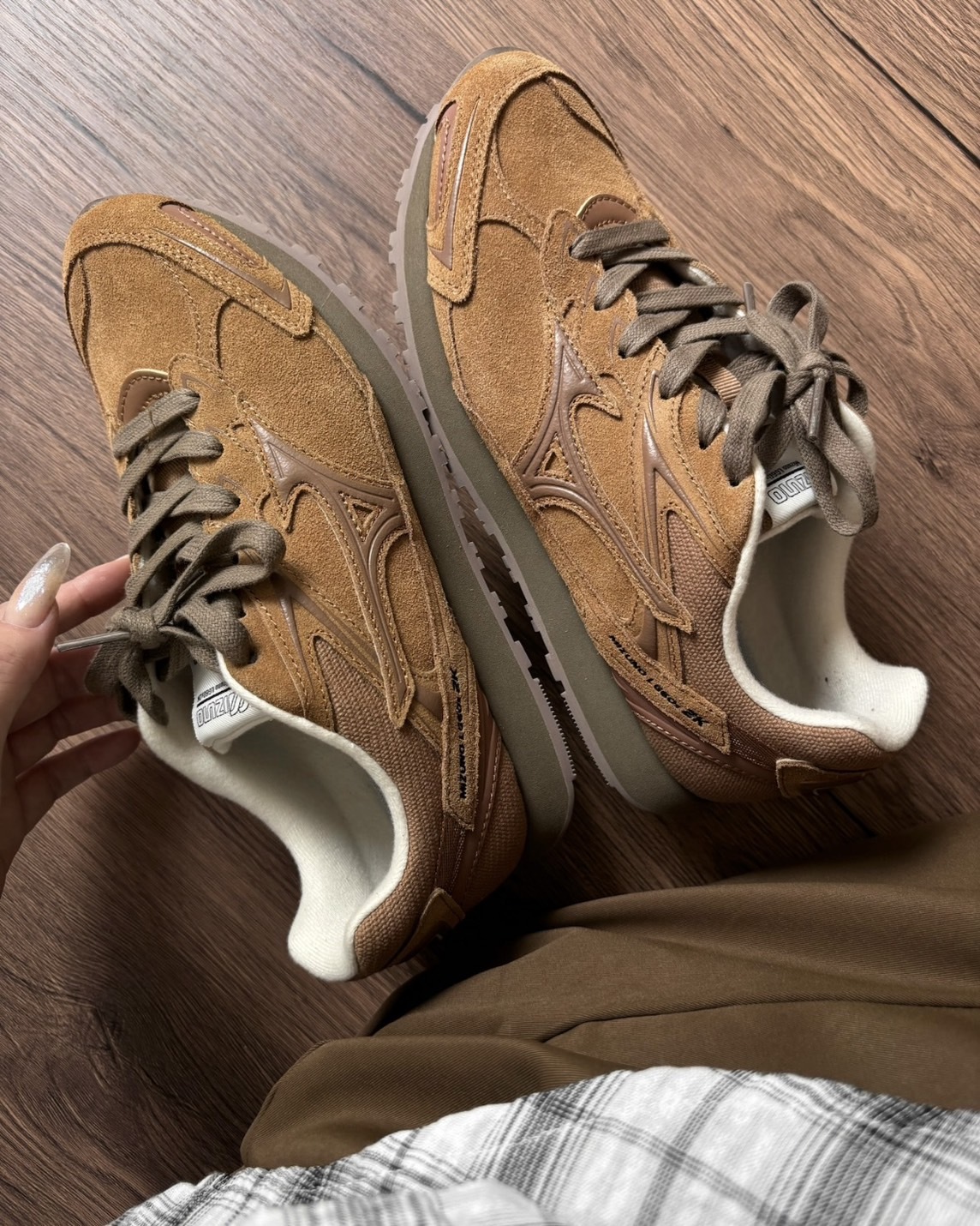 MIUMIU聯名平替款!!>MIZUNO LG 60S 2K 美津濃棕色卡其美拉德焦糖底仿舊