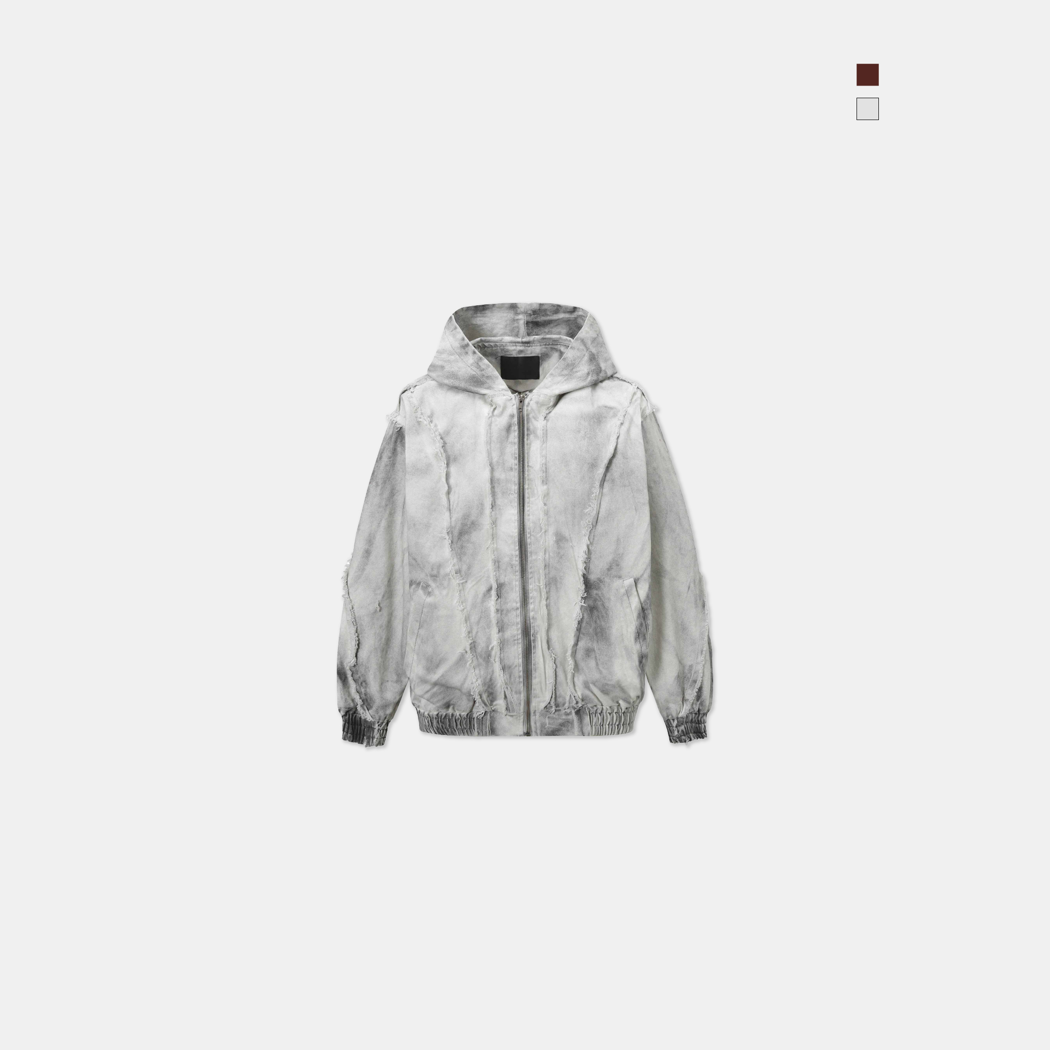 ACR 廢土 噴漆 髒染 毛邊 連帽 外套