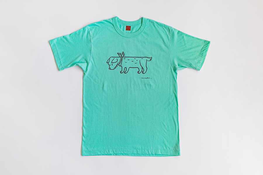 鹿兒島睦週邊 - T恤 狗狗 淺綠色 M