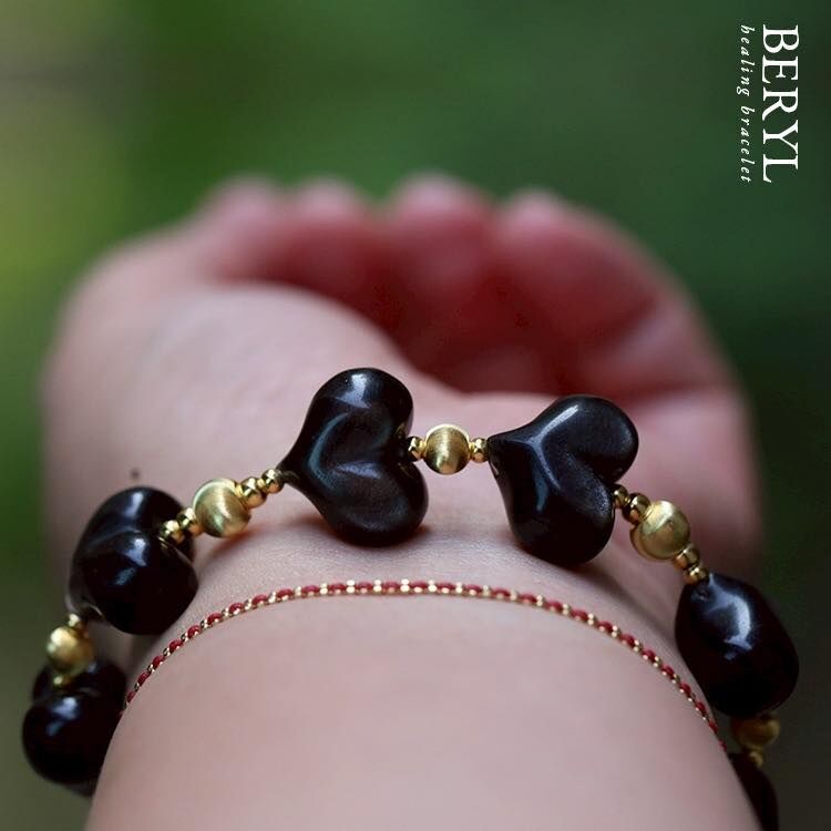 ＃母娘開光加持-黑銀曜屁桃魔法防禦手串