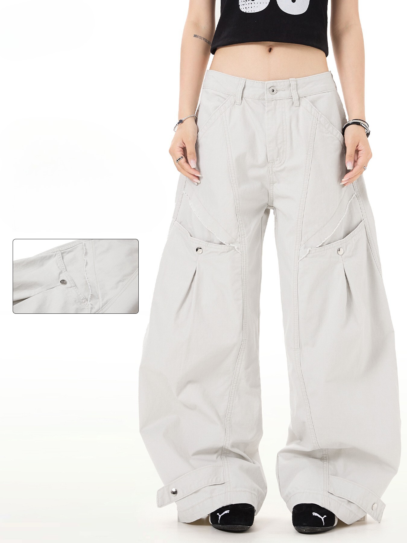 解構型造型彎刀褲