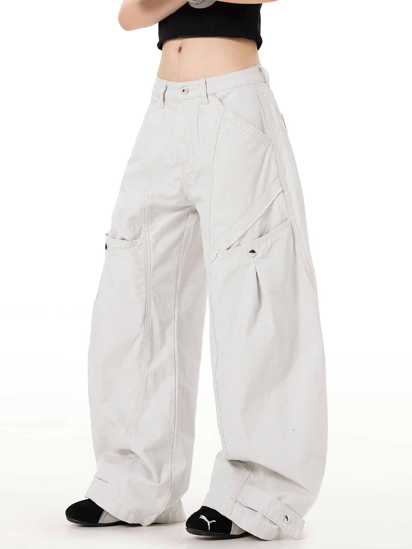 解構型造型彎刀褲