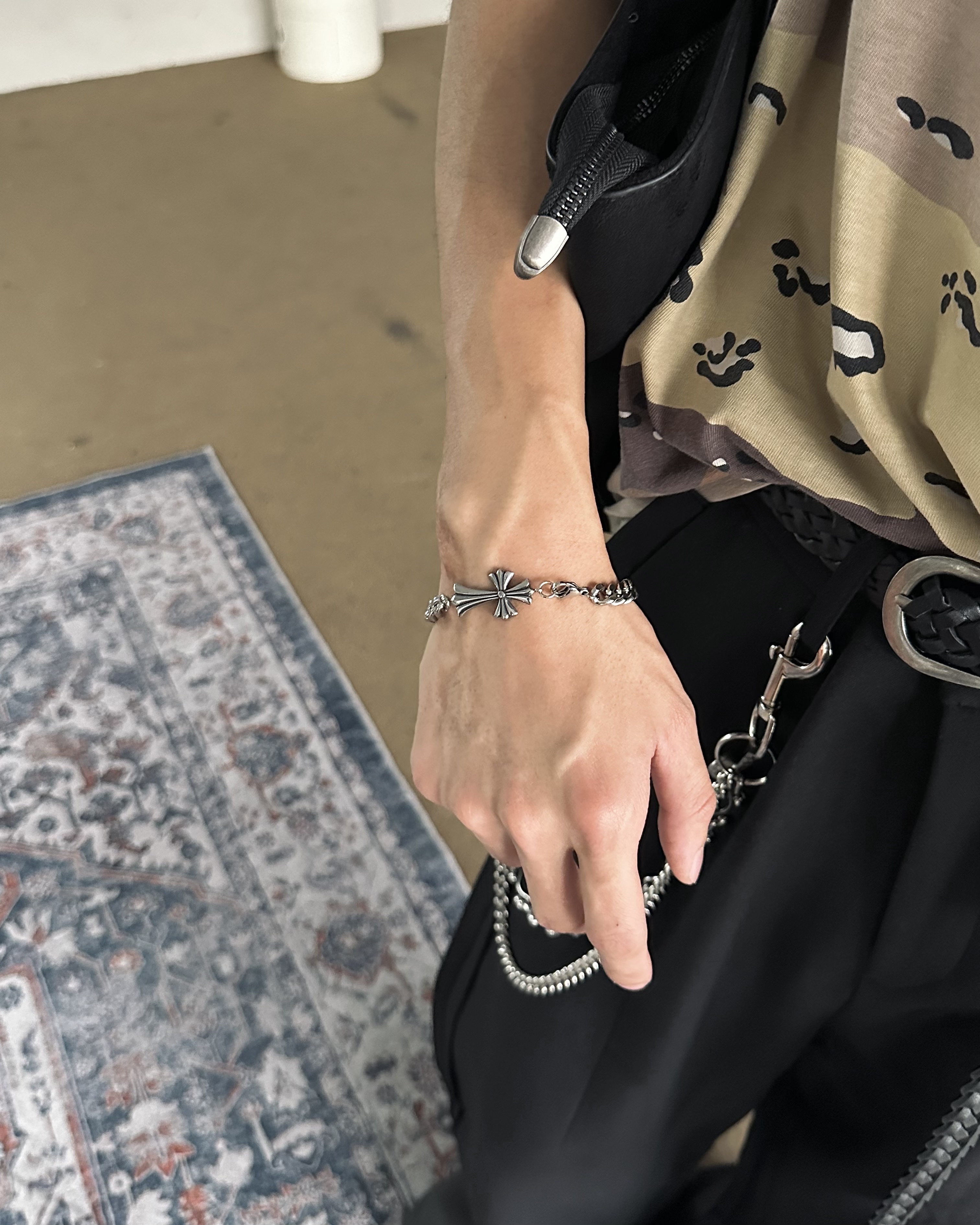 𝐇·𝐓·𝐒 韓國 似克羅心 十字架 古巴鍊 復古 簡約 手飾 穿搭 配件 手鍊