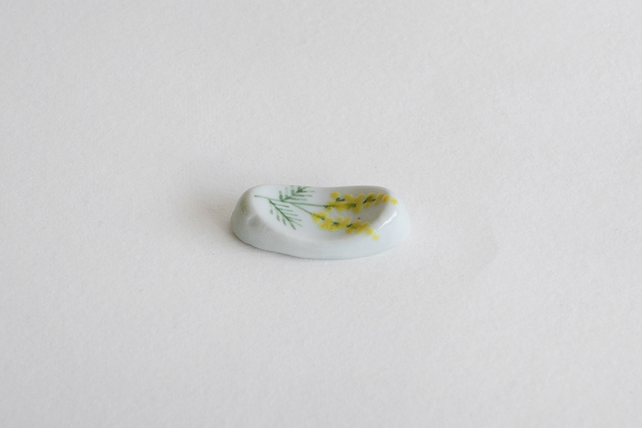 德永遊心 - 彩繪金合歡 / 筷架 橢圓