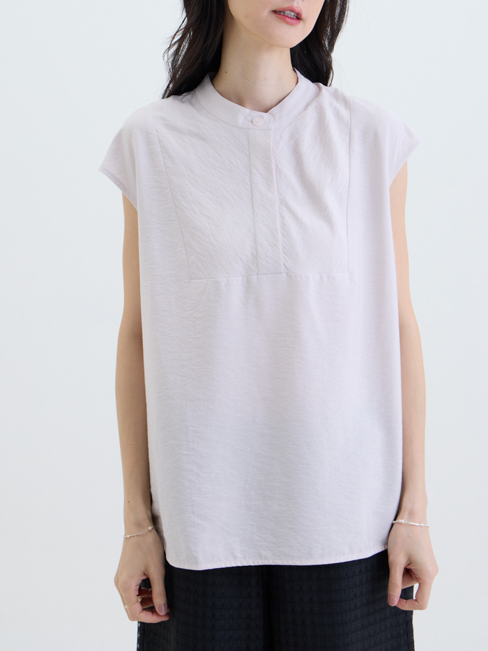 紙感暮色連袖上衣-玫粉