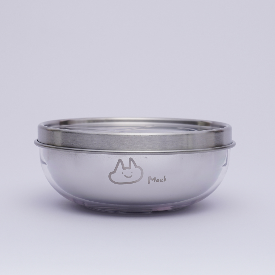 微笑煎餅不鏽鋼小粥碗蓋｜幼兒園專用