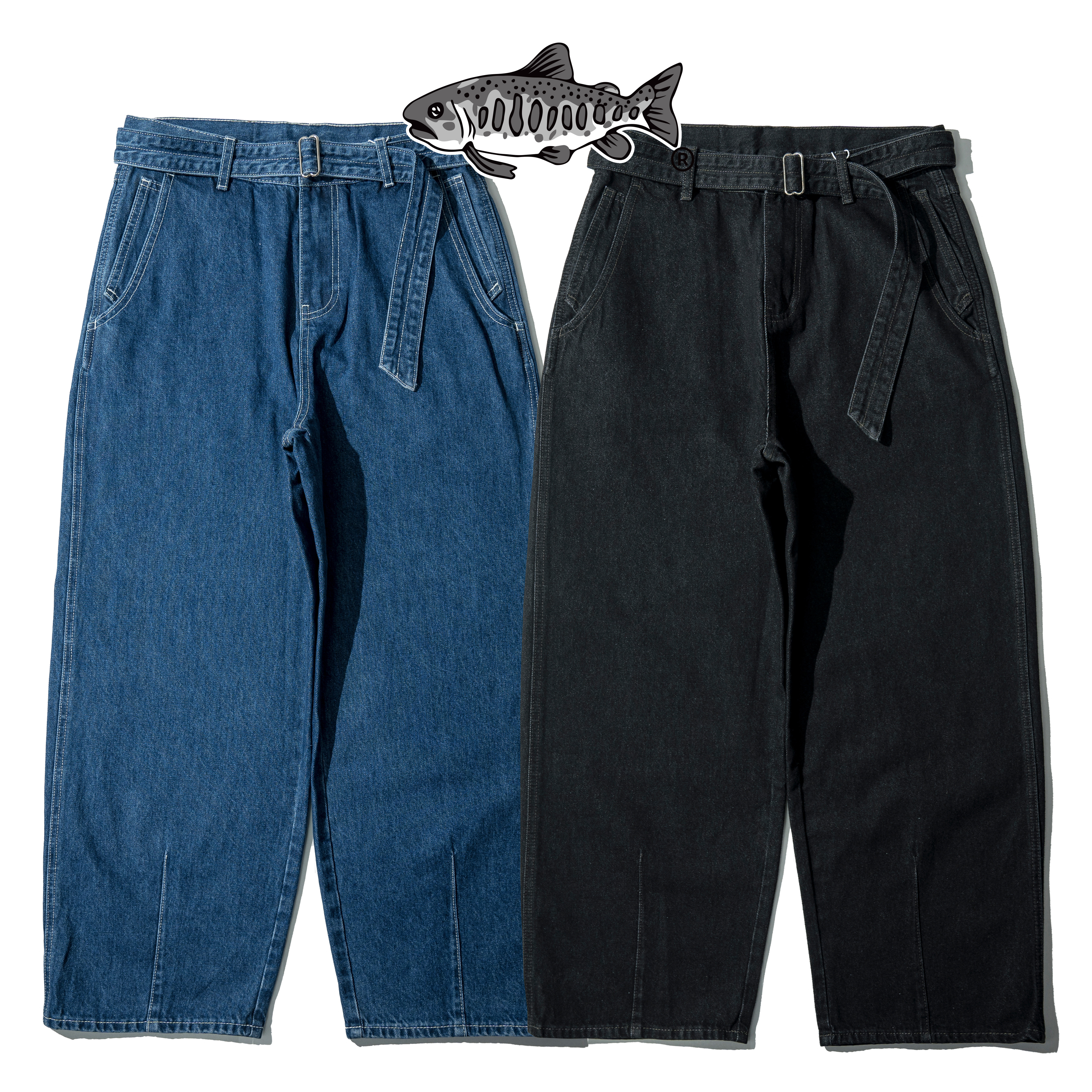 AGILITY Belted Baggy Denim Jeans 直筒 腰帶 牛仔褲 [ADE-P02]