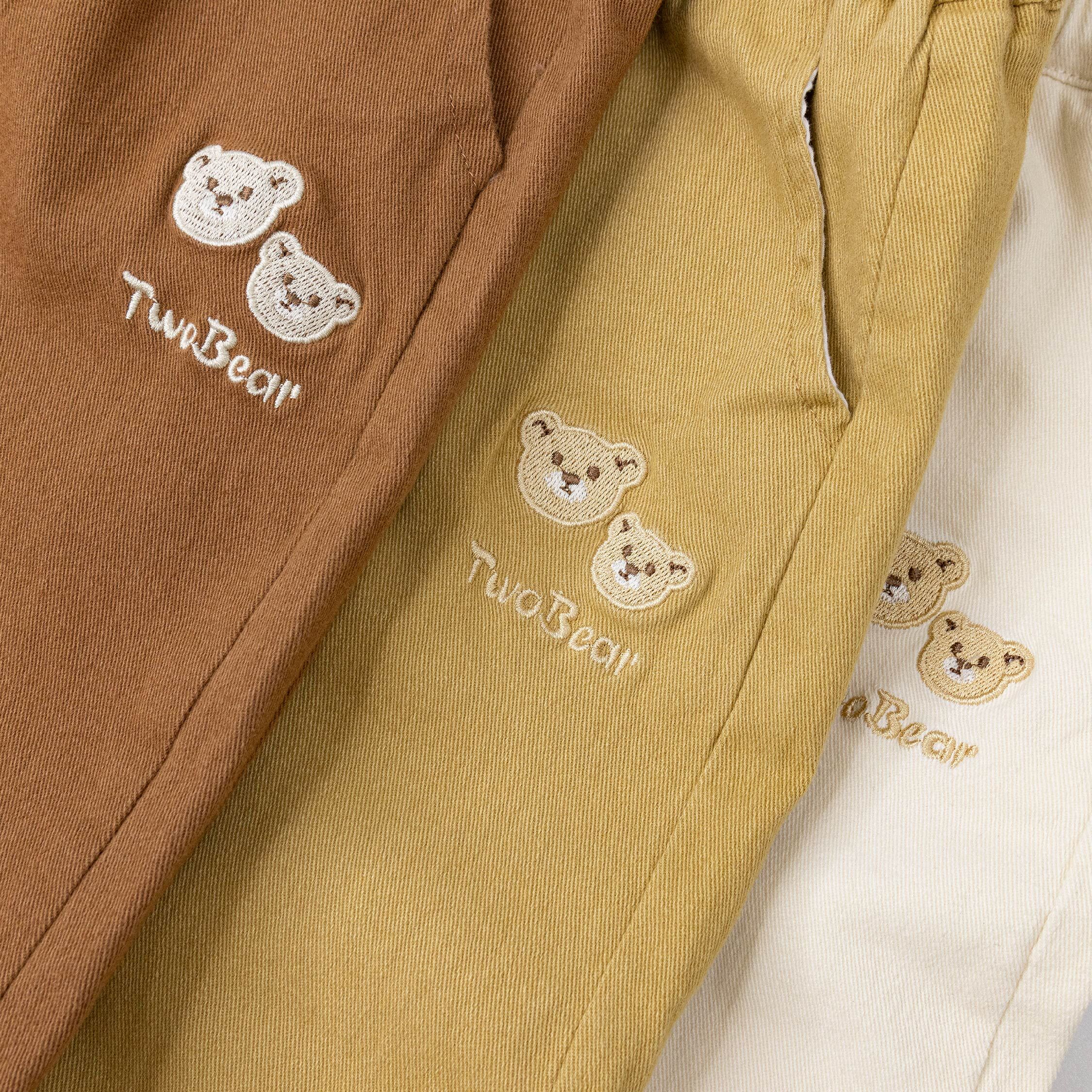 【H55338】呆呆小熊電繡舒適縮口褲＊三色