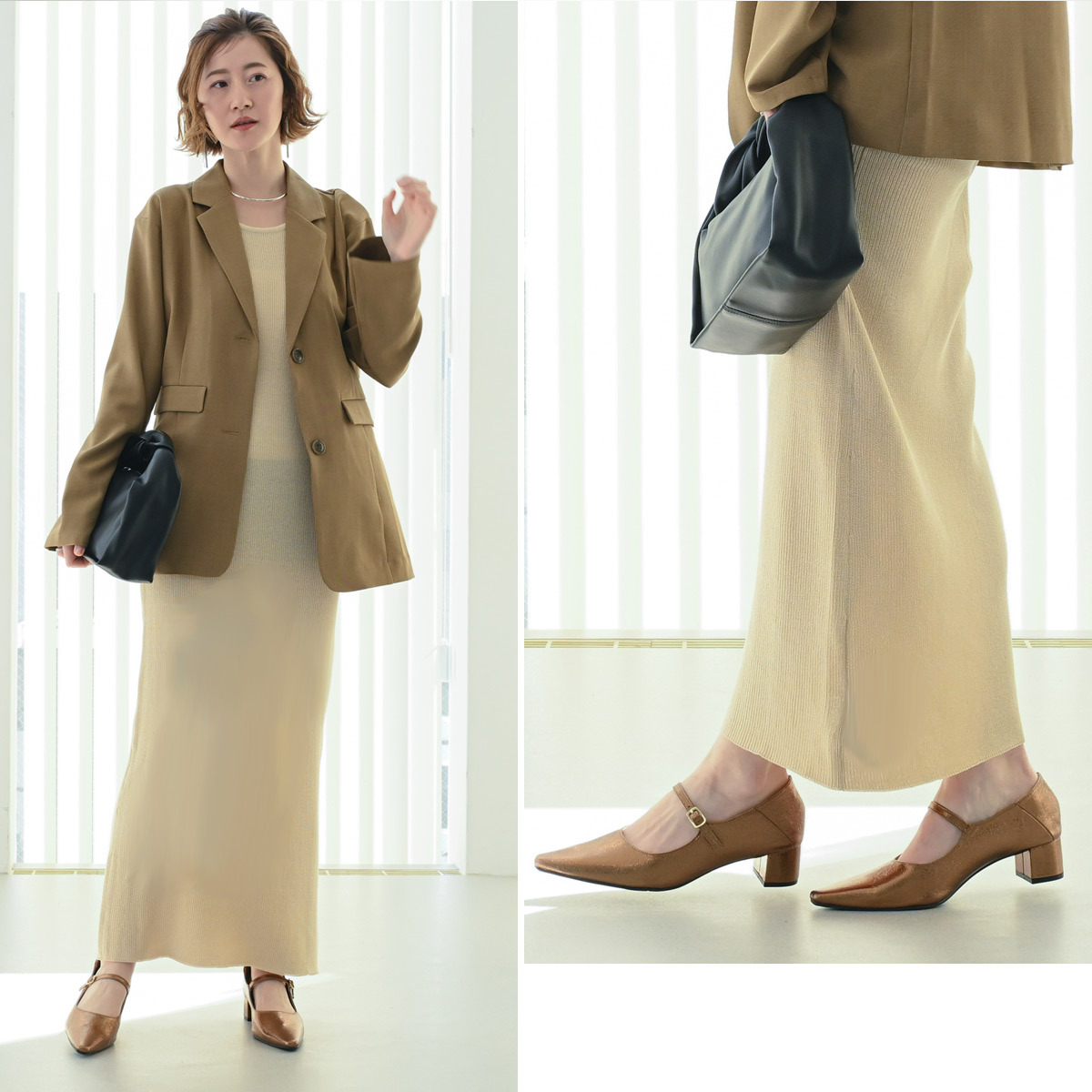 巴黎氣質 尖頭粗跟瑪莉珍鞋