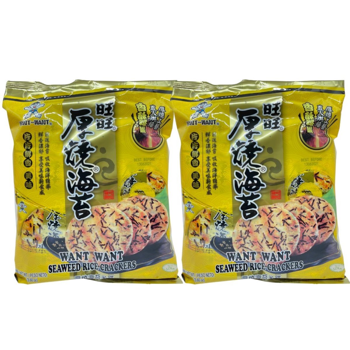 旺旺厚燒海苔米果 102g x2