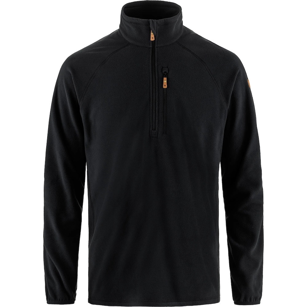 Fjallraven 瑞典北極狐 Ovik Lite Fleece Half Zip M 男款 半門襟夾克 刷毛外套 中層刷毛衣 FR 12600243-550 黑 [HappyOutdoor]