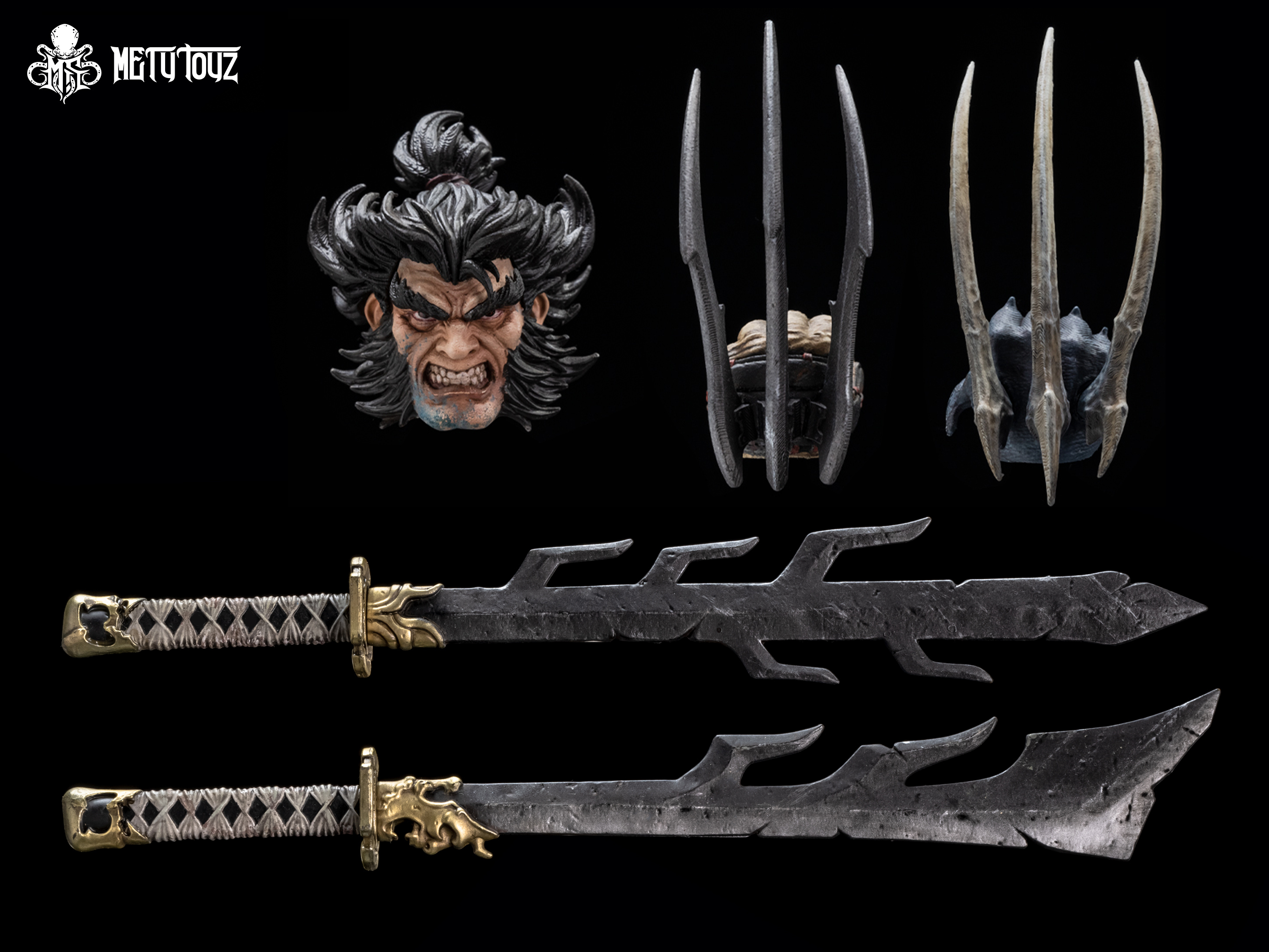 (預訂) Mety toyz 靈機魂 鬼滅修羅 鬼武士 瀧川 1/10 可動人偶 + 頭雕配件配件包