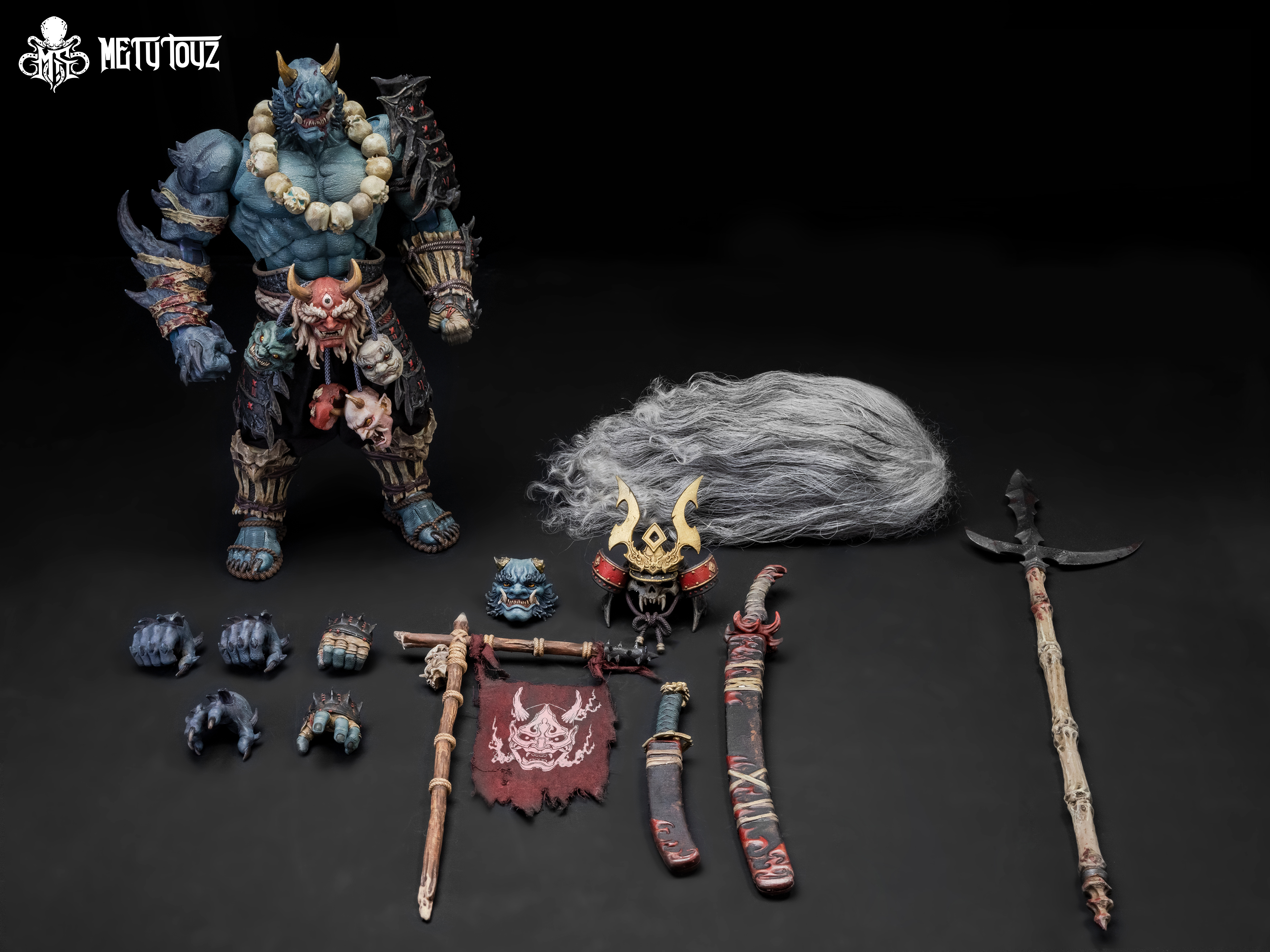 (預訂) Mety toyz 靈機魂 鬼滅修羅 鬼武士 瀧川 1/10 可動人偶 + 頭雕配件配件包