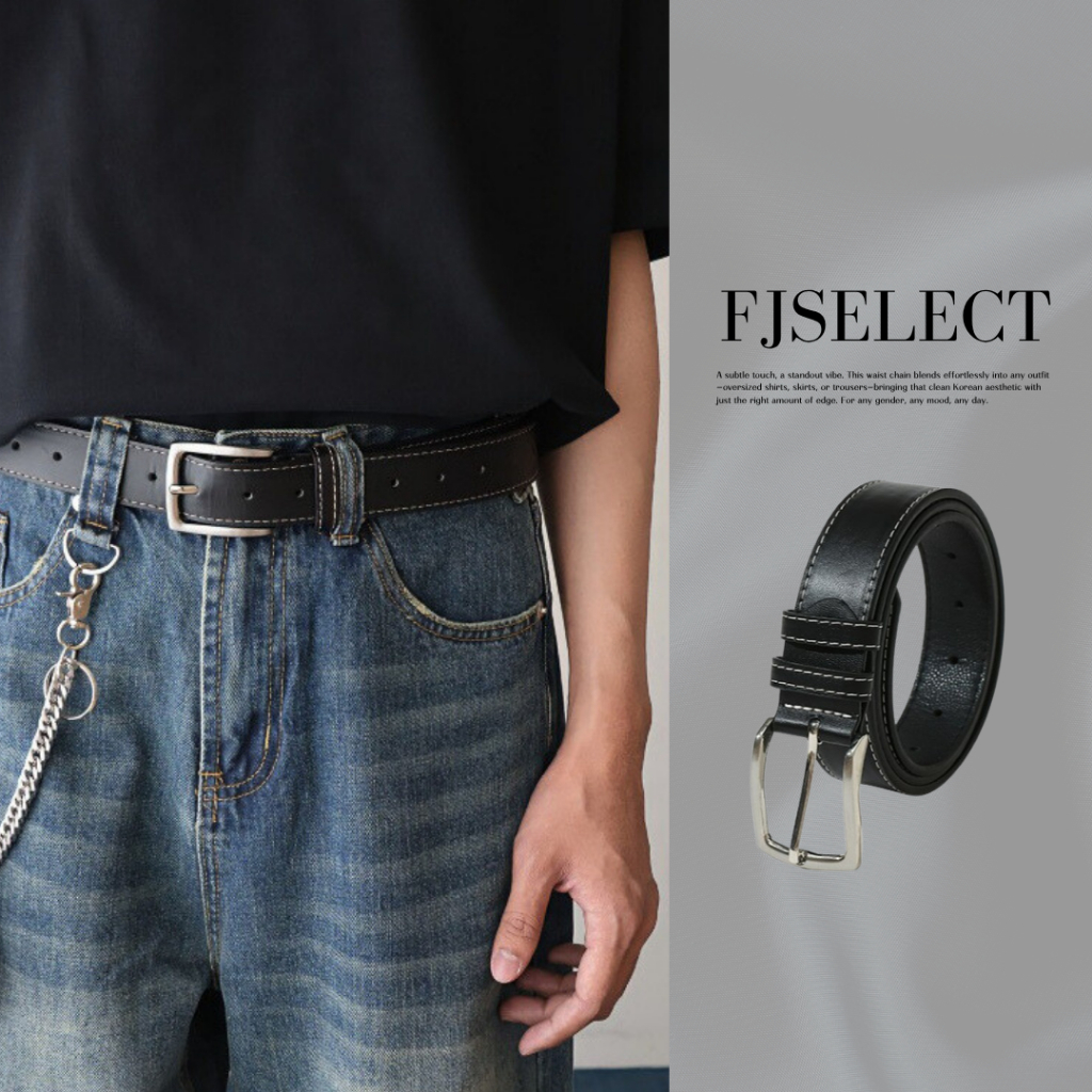 （現貨）韓系 皮革 白車線款 皮帶 341