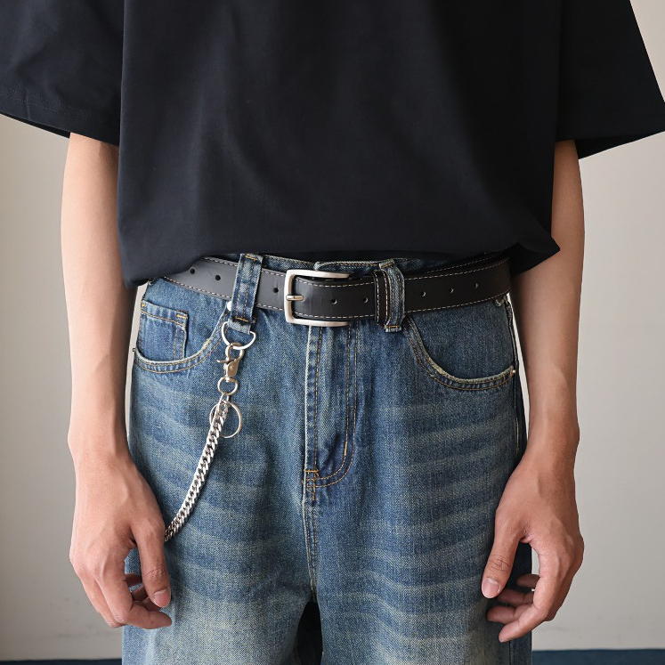 （現貨）韓系 皮革 白車線款 皮帶 341