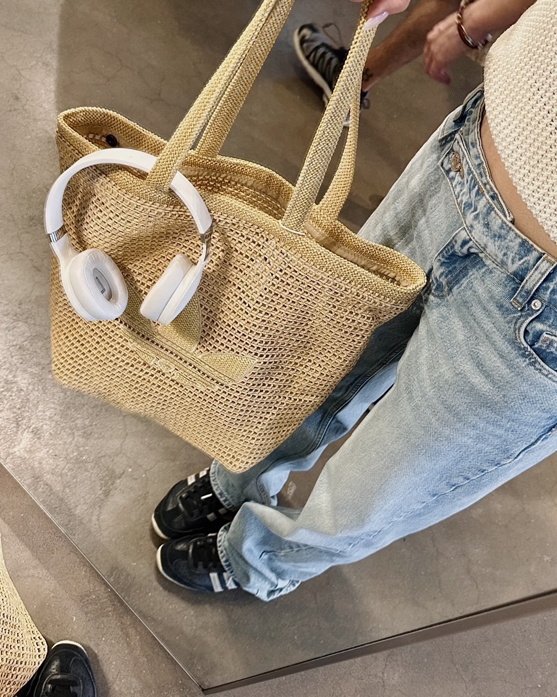 【現貨】Adidas Originals Knitting 編織 托特包 復古燕麥