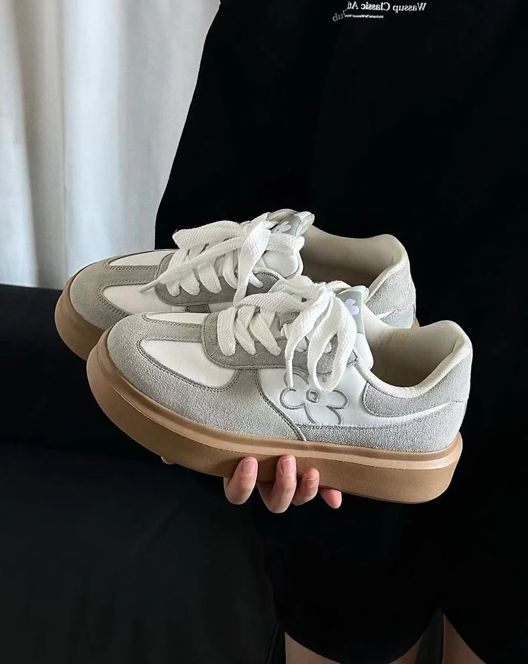 Aespa Winter 同款💕 WE FLOWER 小花 焦糖厚底 德訓鞋 (3 Colours)