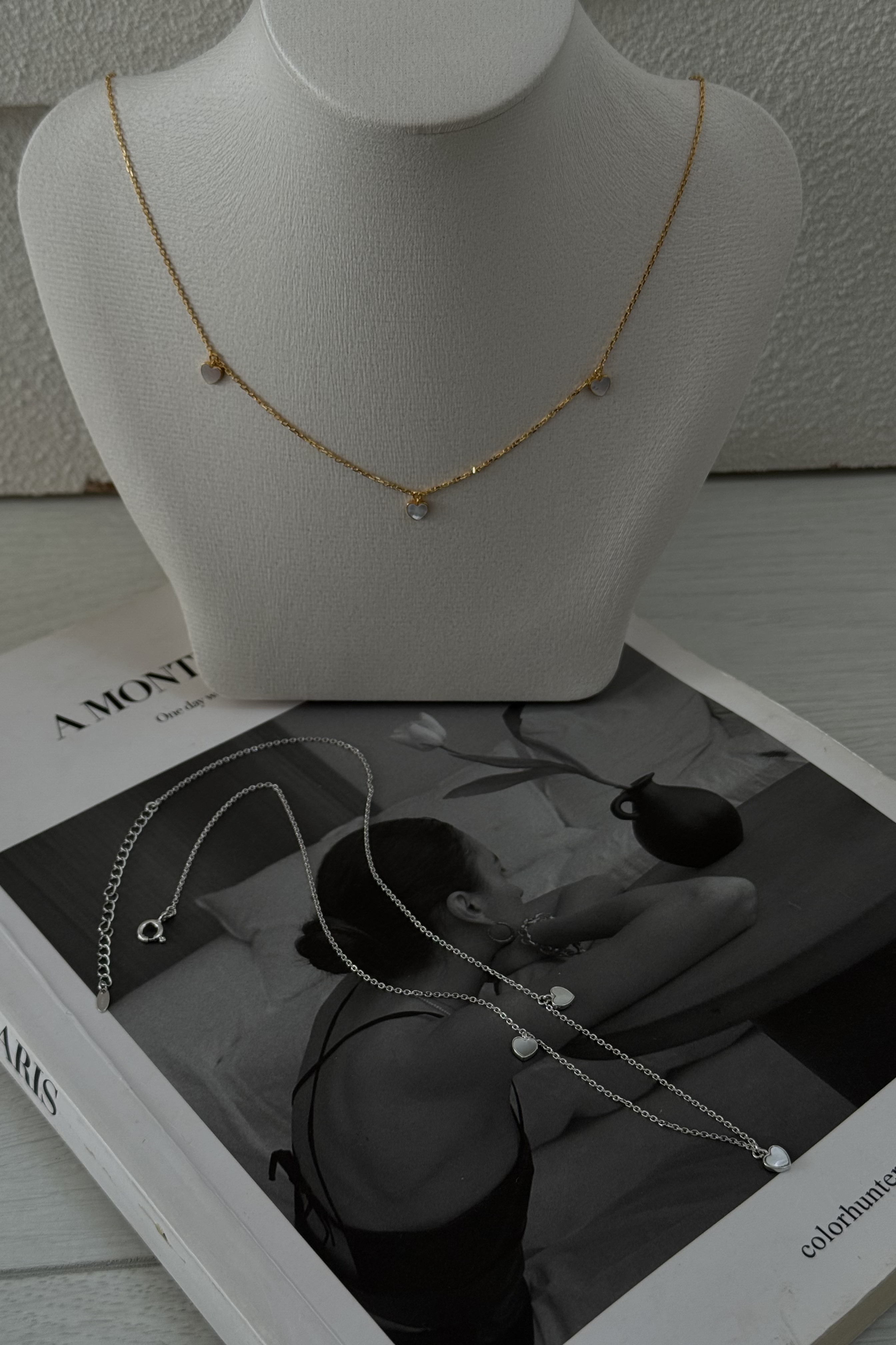 （現貨）珍珠母貝愛心純銀項鍊 GJ90