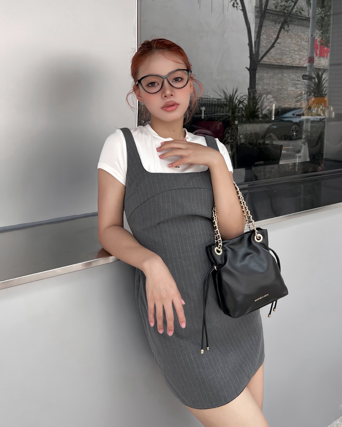 Charles & Keith Arya 小CK 皮穿鍊 斜背包 4色