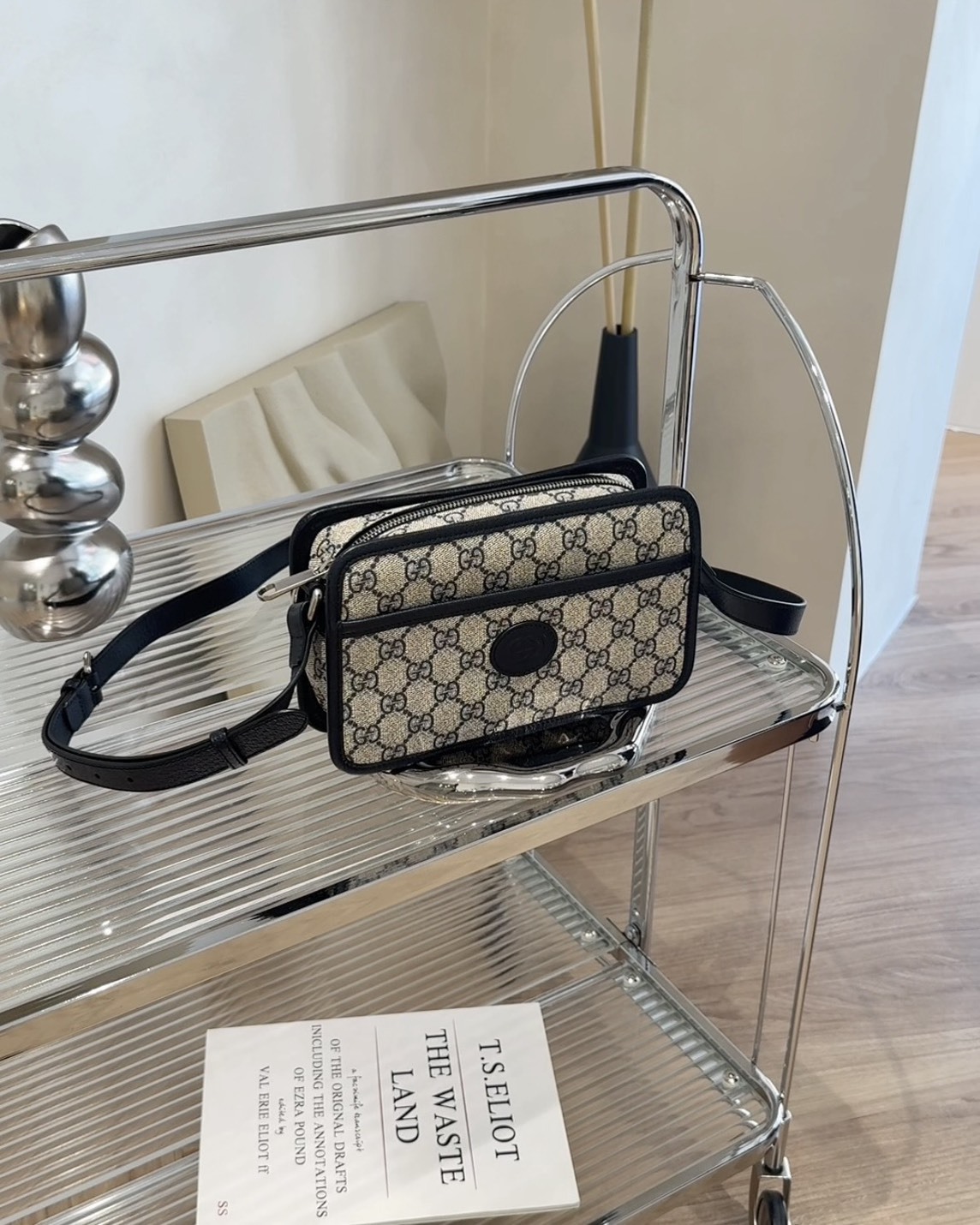 GUCCI｜GG 斜跨包 男女同款 海軍藍色