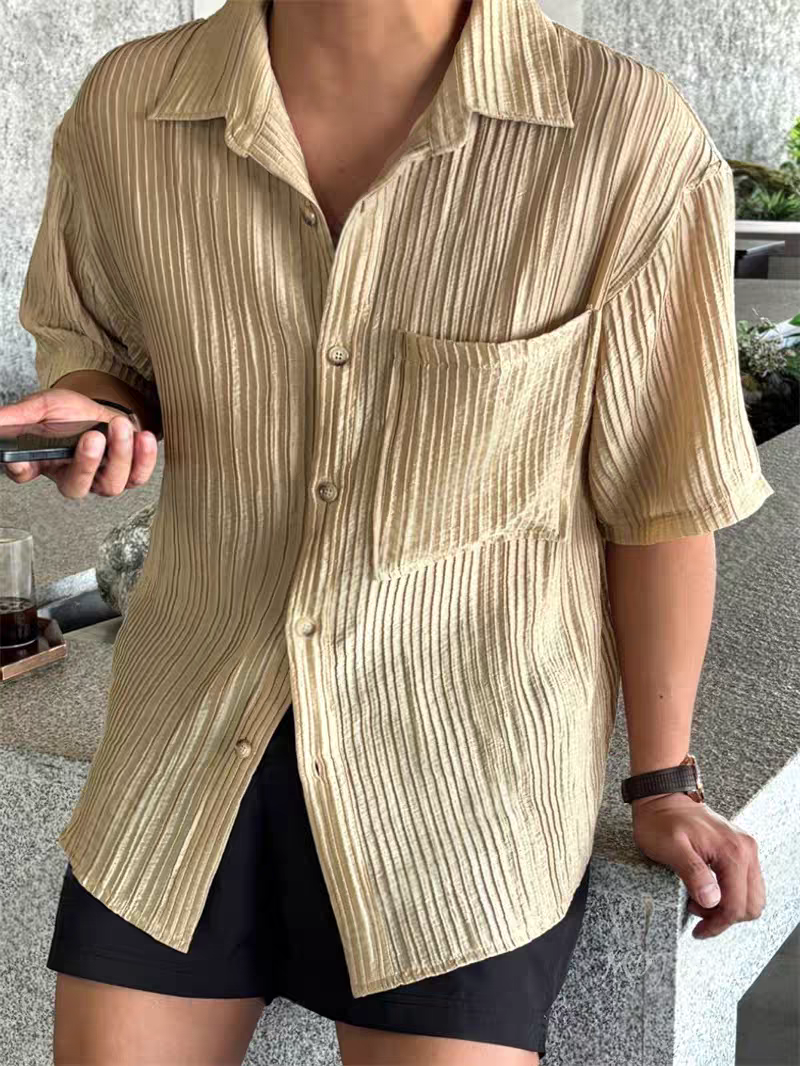 輕薄涼爽褶皺襯衫