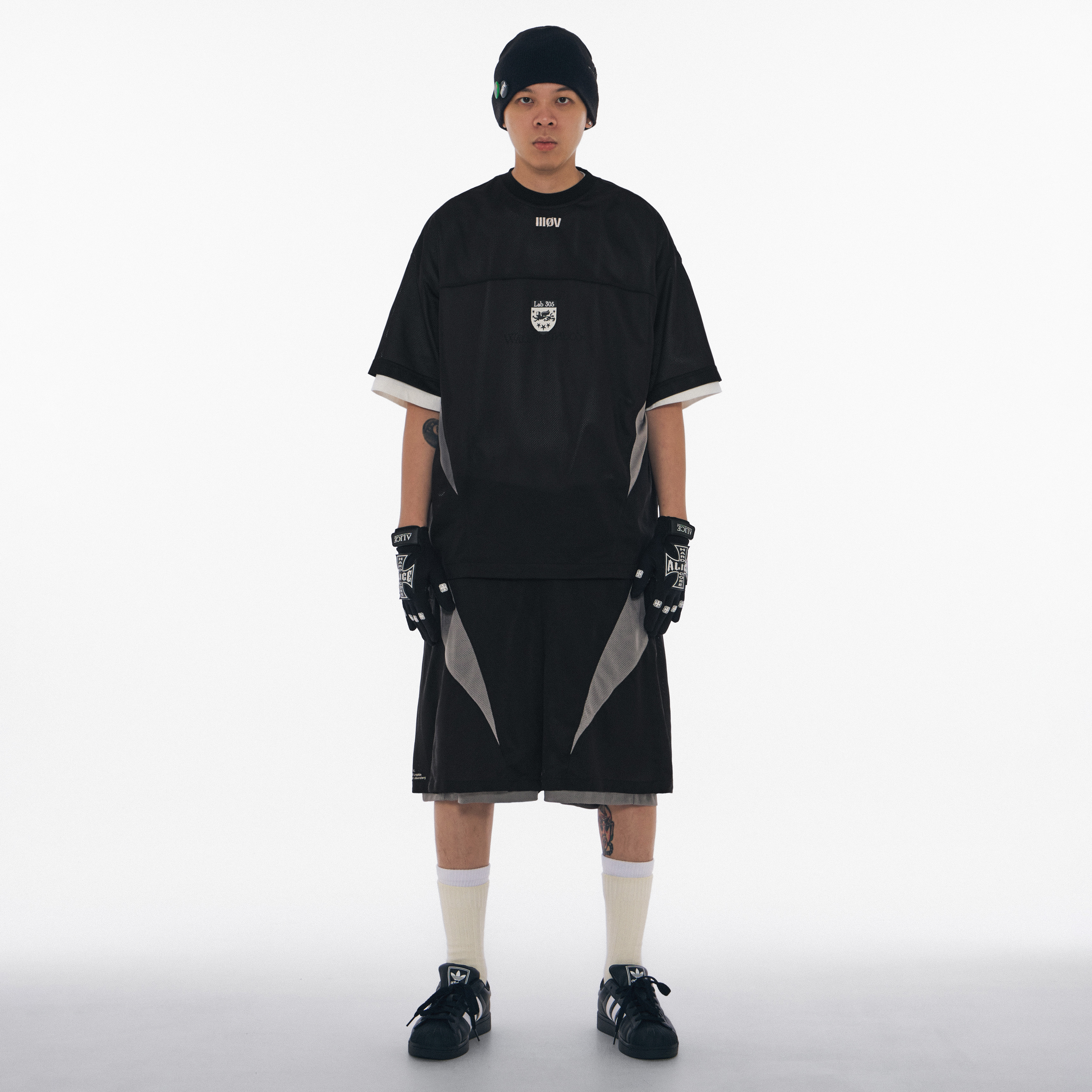 Wall of Sound - 4:11/“SLEEP” Airy Mesh Jersey Tee - Black