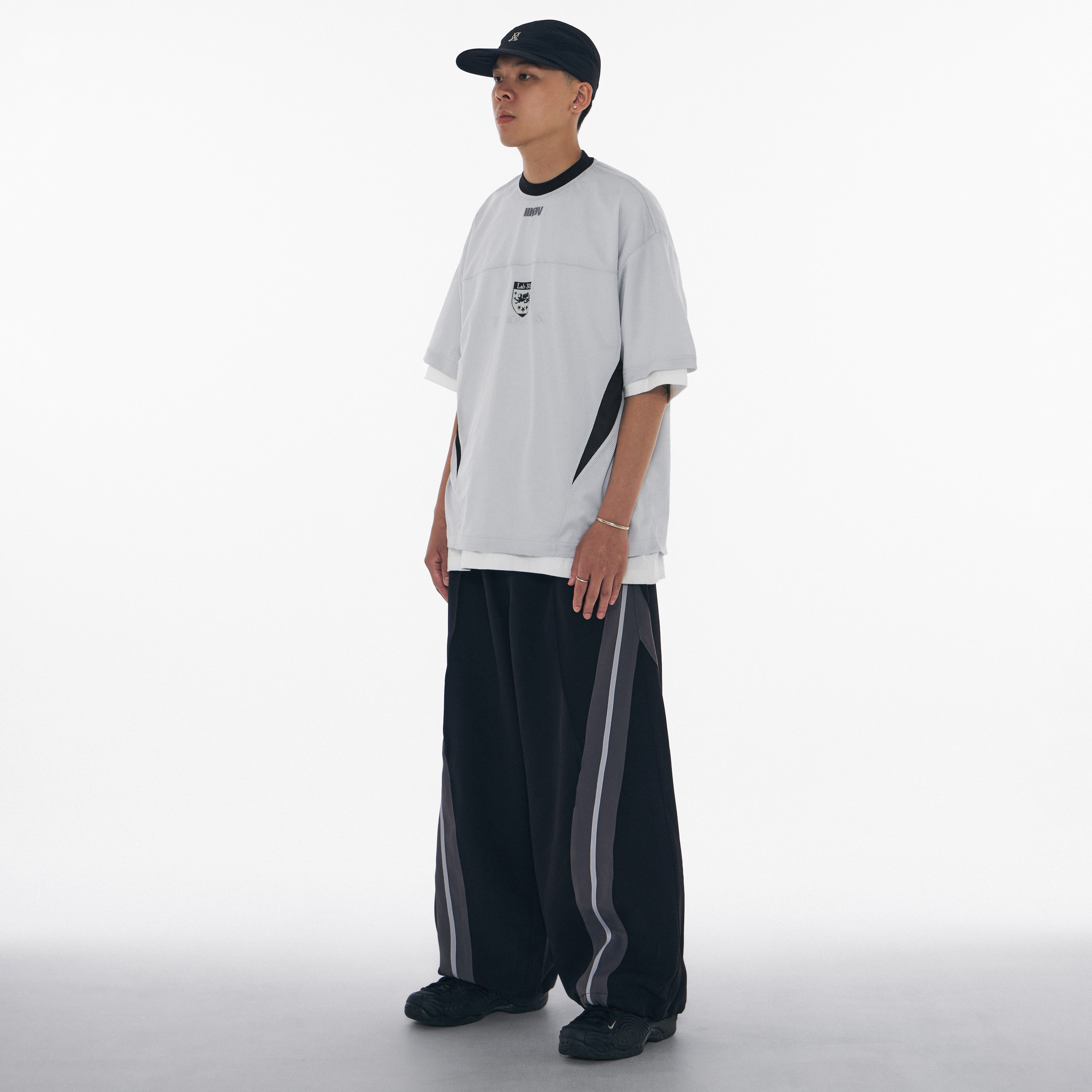 Wall of Sound - 4:11/“SLEEP” Airy Mesh Jersey Tee - Silver White